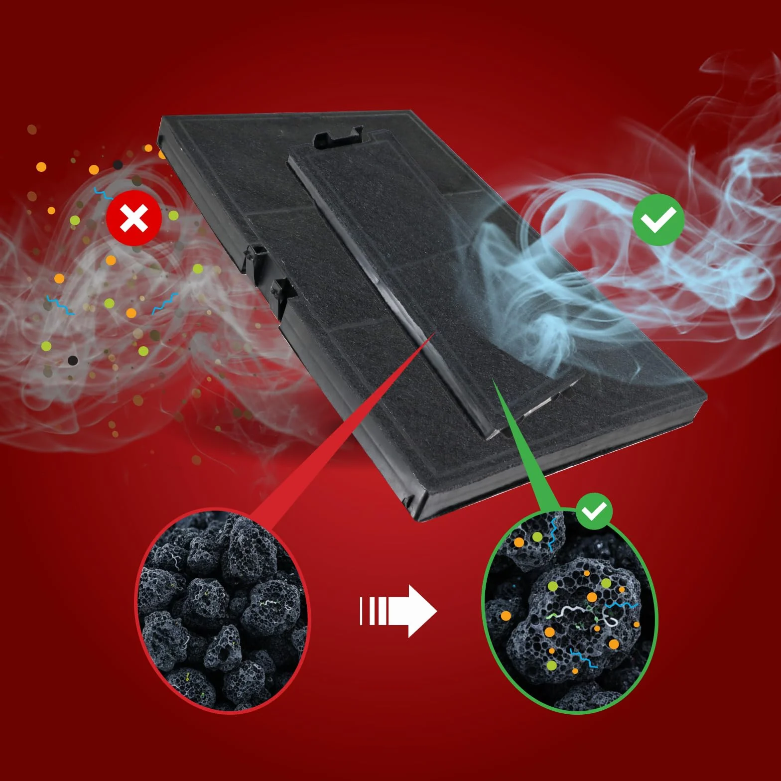 SPARES2GO Filtr węglowy do okapu kuchennego Bosch DWK67 DWK87 DWK97 DWK98 (2 filtry)