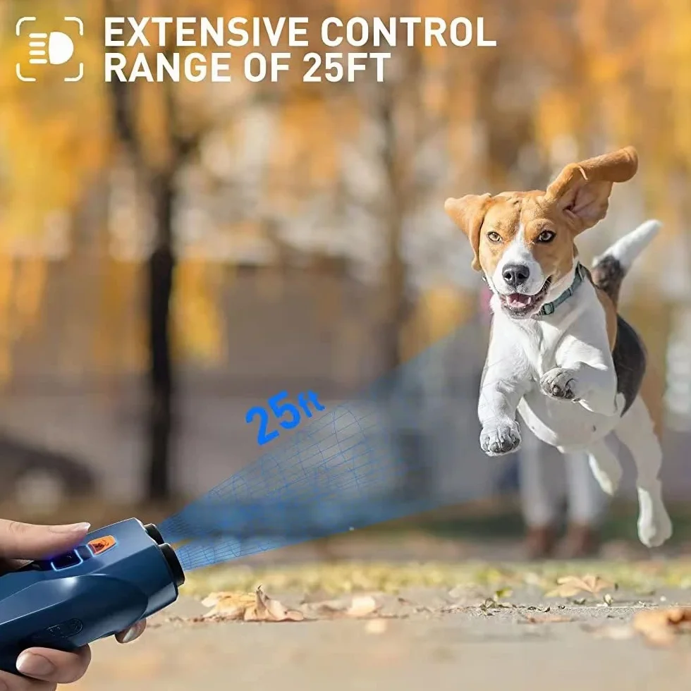 PET Trainer silbato de perro ultrasónico con linterna LED recargable 25 pies