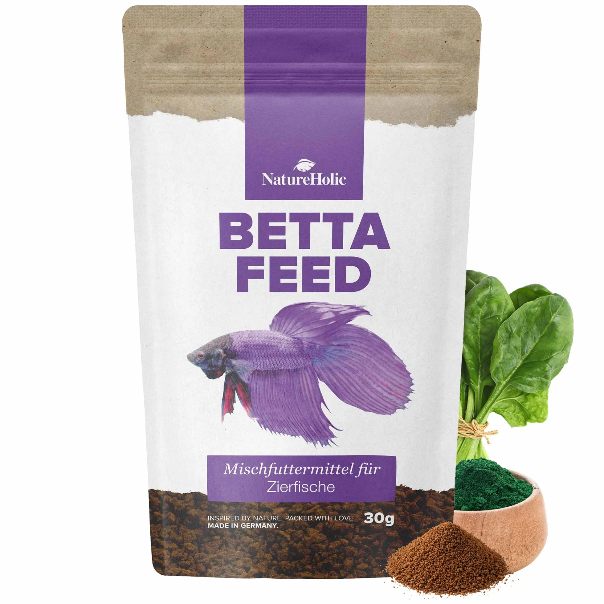 NatureHolic Bettafeed - Bettafutter I specjalny pokarm dla ryb bojowych I ze wszystkim, czego potrzebuj± Bettas I delikatna produkcja I wyprodukowany w Niemczech I 50ml