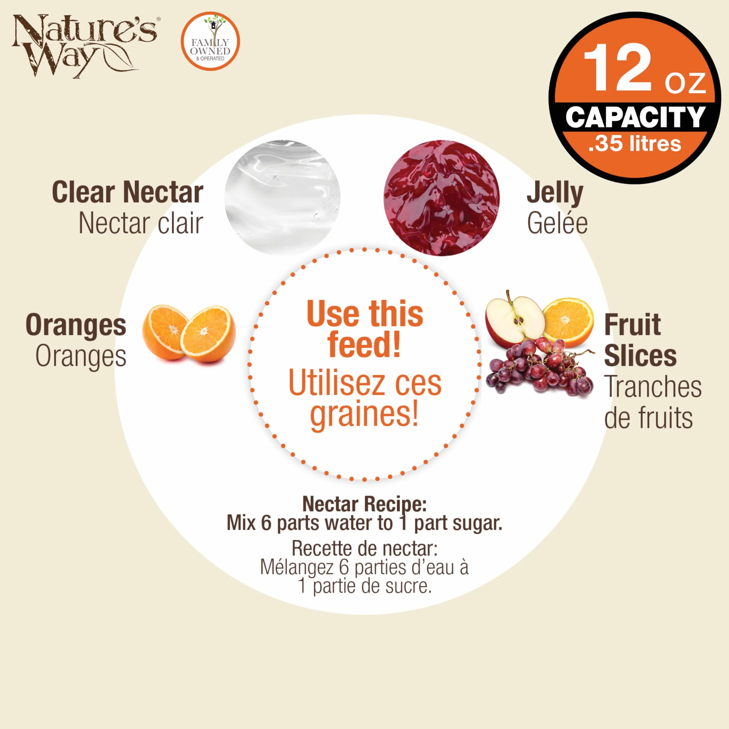 Nature's Way OFP1 All-in-One Oriole Buffet karmnik dla ptaków, pomarańczowy
