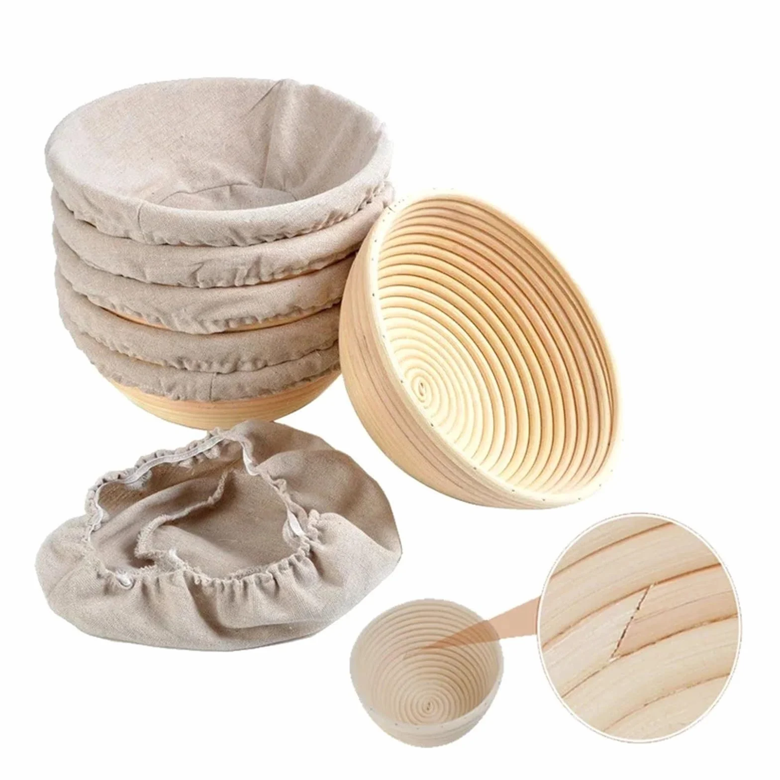 1 szt. Owalny/kołowy/trójkątny koszyk na chleb z rattanu i wikliny do fermentacji ciasta, narzędzie kuchenne chleba(Oval 35X14X7.5)