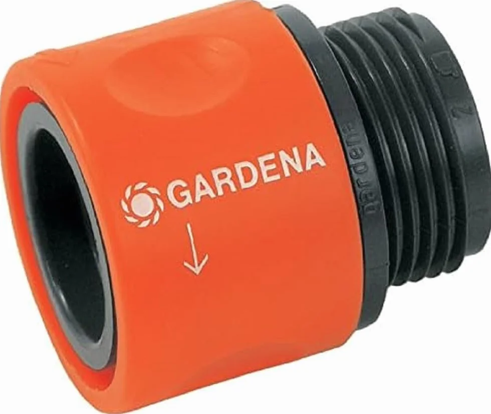 Gardena szybkozłącze przejściowe: element przyłączeniowy w postaci przejścia ze skręcanego połączenia węża do przyłącza kranowego, do gwintu 26,5 mm (G3/4), np. w pralkach, zapakowany (2917-20)