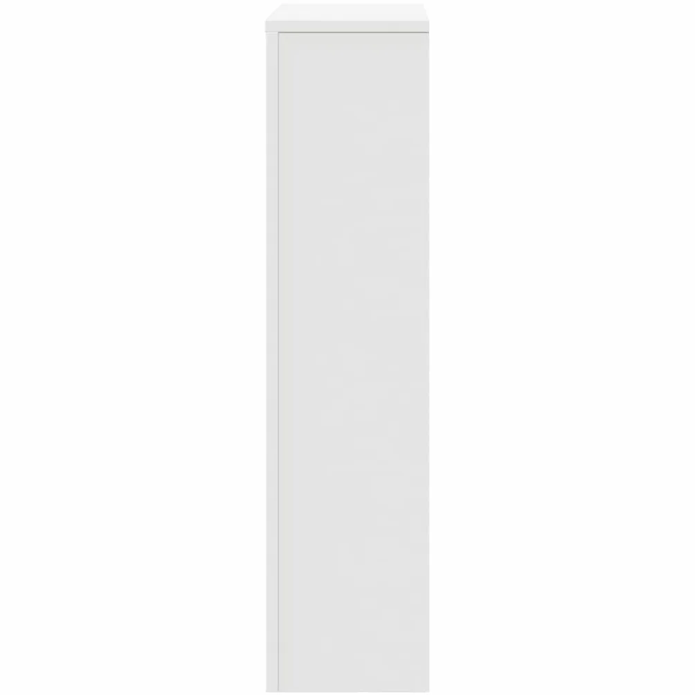 Osłona grzejnika, biała, 78 x 20 x 82 cm, drewno inżynieryjne - osłona grzejnika, nowoczesna płyta MDF, pionowe lamele drewniane, dekoracyjna szafka do salonu, sypialni, przedpokoju, duża