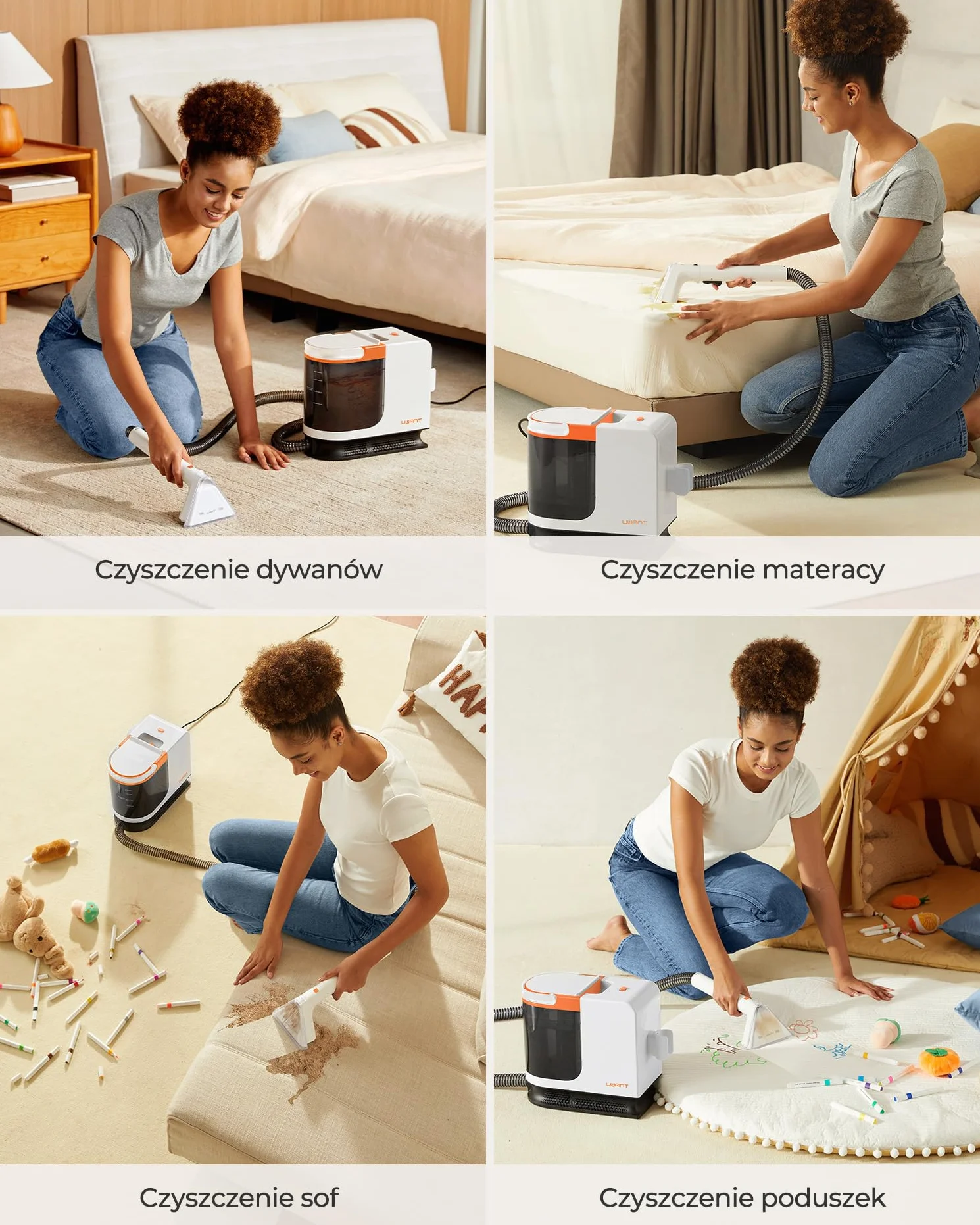 Uwant B200 SE, urządzenie do czyszczenia tapicerki, odkurzacz do dywanów, Nadaje się do czyszczenia sof, dywanów i materacy, 12000 Pa, 69 dB