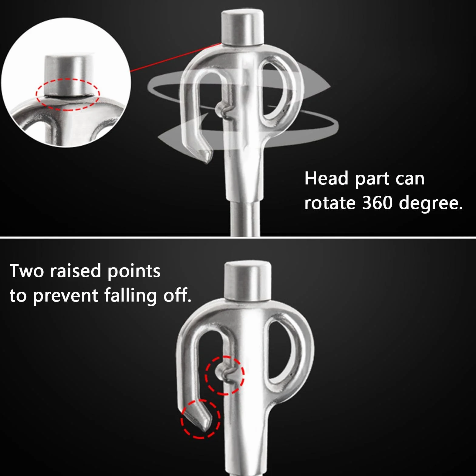 Heavy Duty Dog Tie Out Stake, 17.56x1.97x0.47inches, 360° Swivel Stainless Steel Outdoor