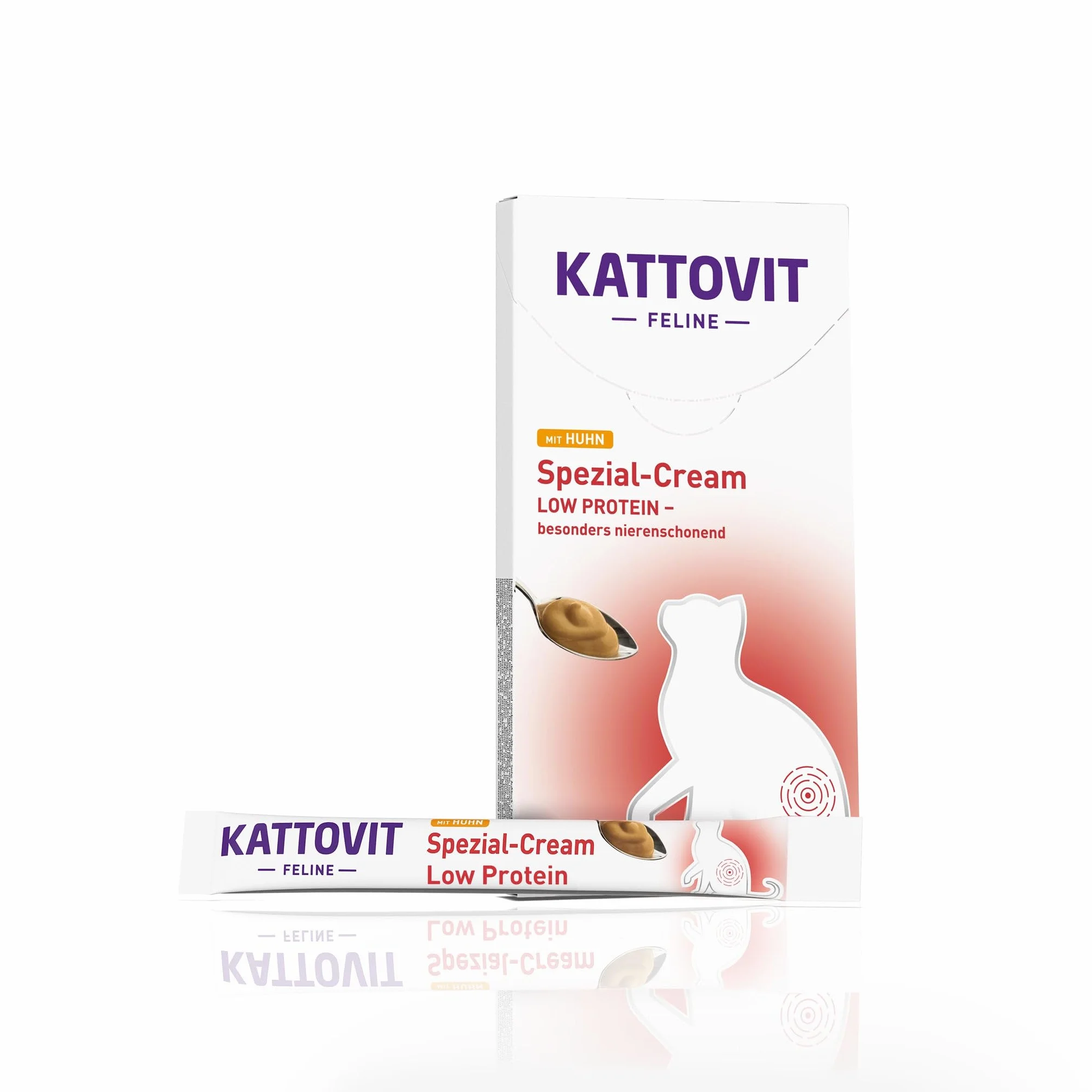 KATTOVIT Specjalny krem Low Protein | przekąska dietetyczna dla kotów wspomagająca czynność nerek dla dorosłych kotów | 66 x 15 g kurczaka