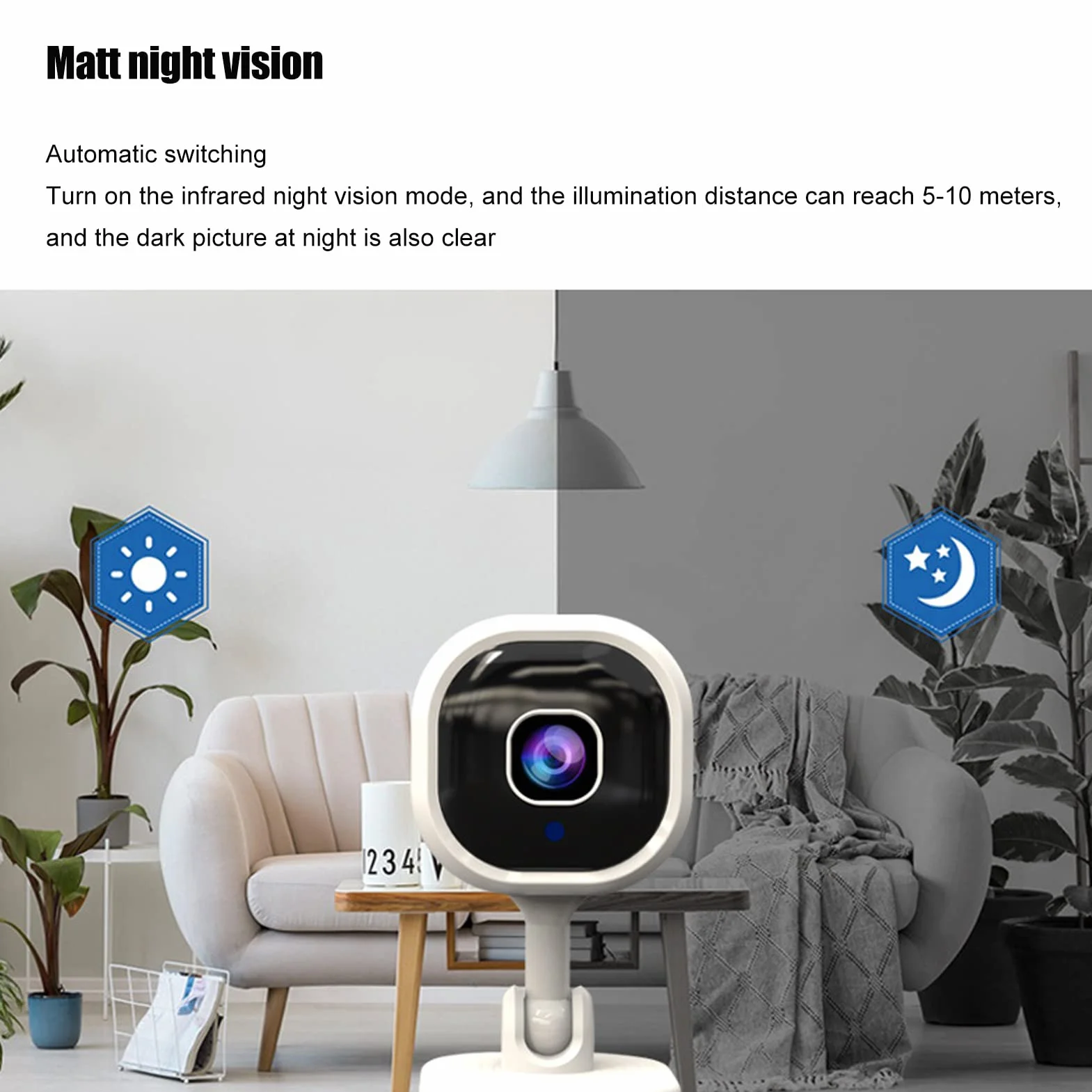 Inteligentna Kamera Bezpieczeństwa Wi-Fi 1080P HD z Noktowizorem i Wykrywaczem Ruchu