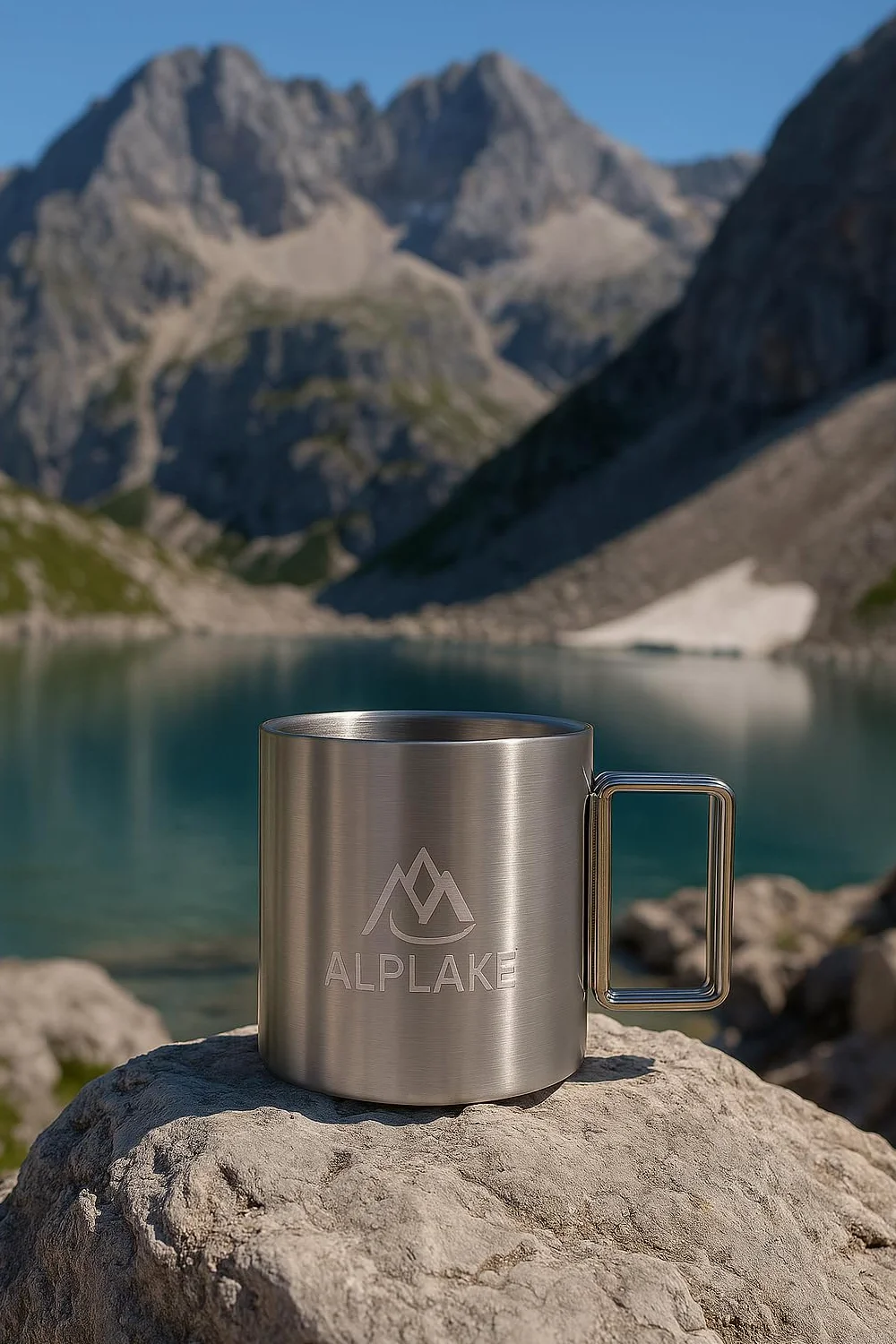Kubek ze stali nierdzewnej z podwójnymi ściankami, metalowy kubek, składany uchwyt, 250 ml