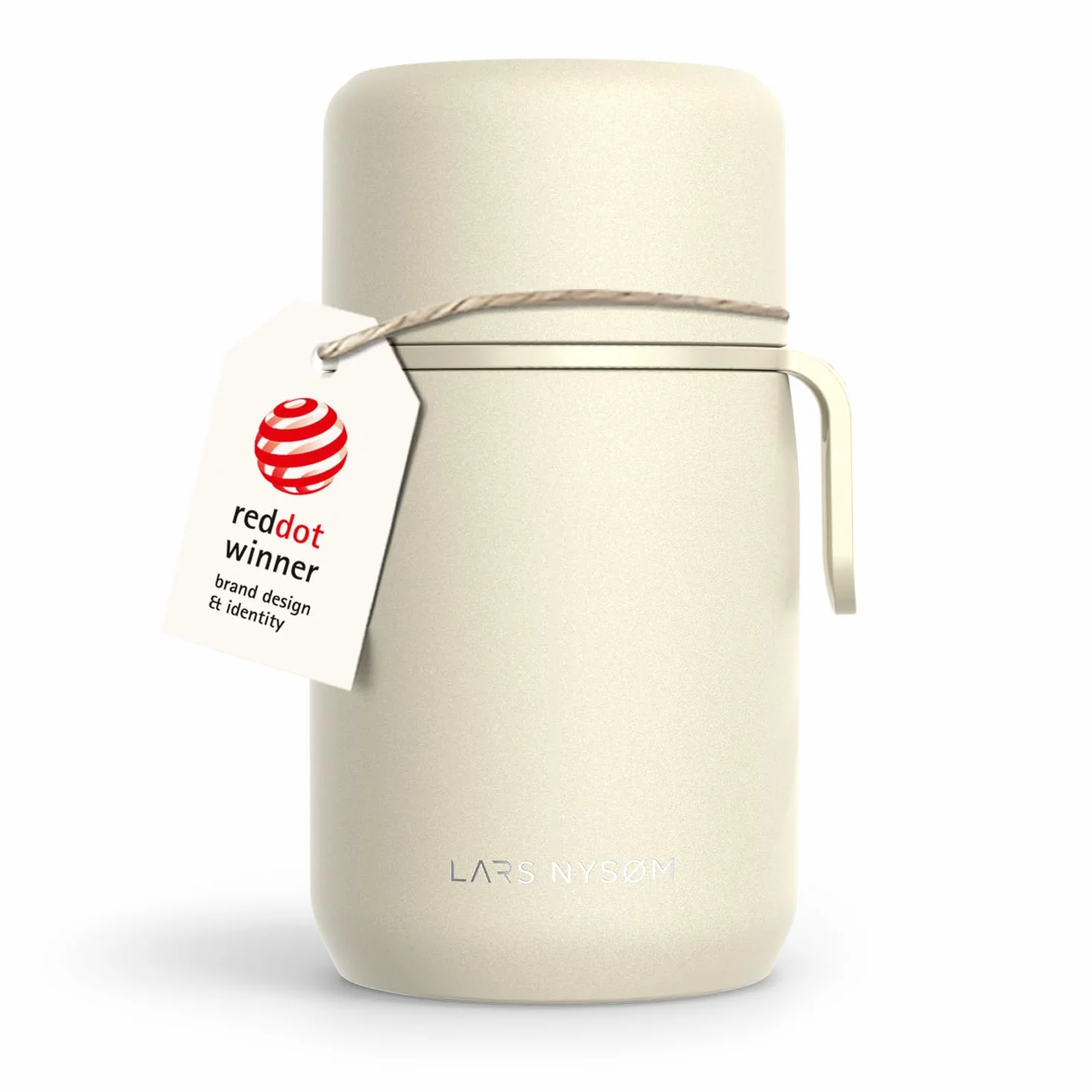 LARS NYSØM Termiczny Pojemnik na Żywność ze Stali Nierdzewnej - Szczelny Lunchbox na Ciepłe i Zimne Posiłki, Szeroki Termos na Zupę do Pracy i w Podróży (Almond Beige, 700ml)