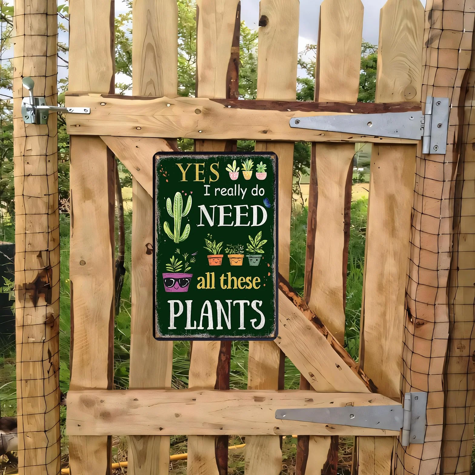 Śmieszne znaki ogrodowe na zewnątrz - Yes I Really Do Need All These Plant Plakat Metalowy znak na patio, podwórko, patio i werandę 30 x 20 cm