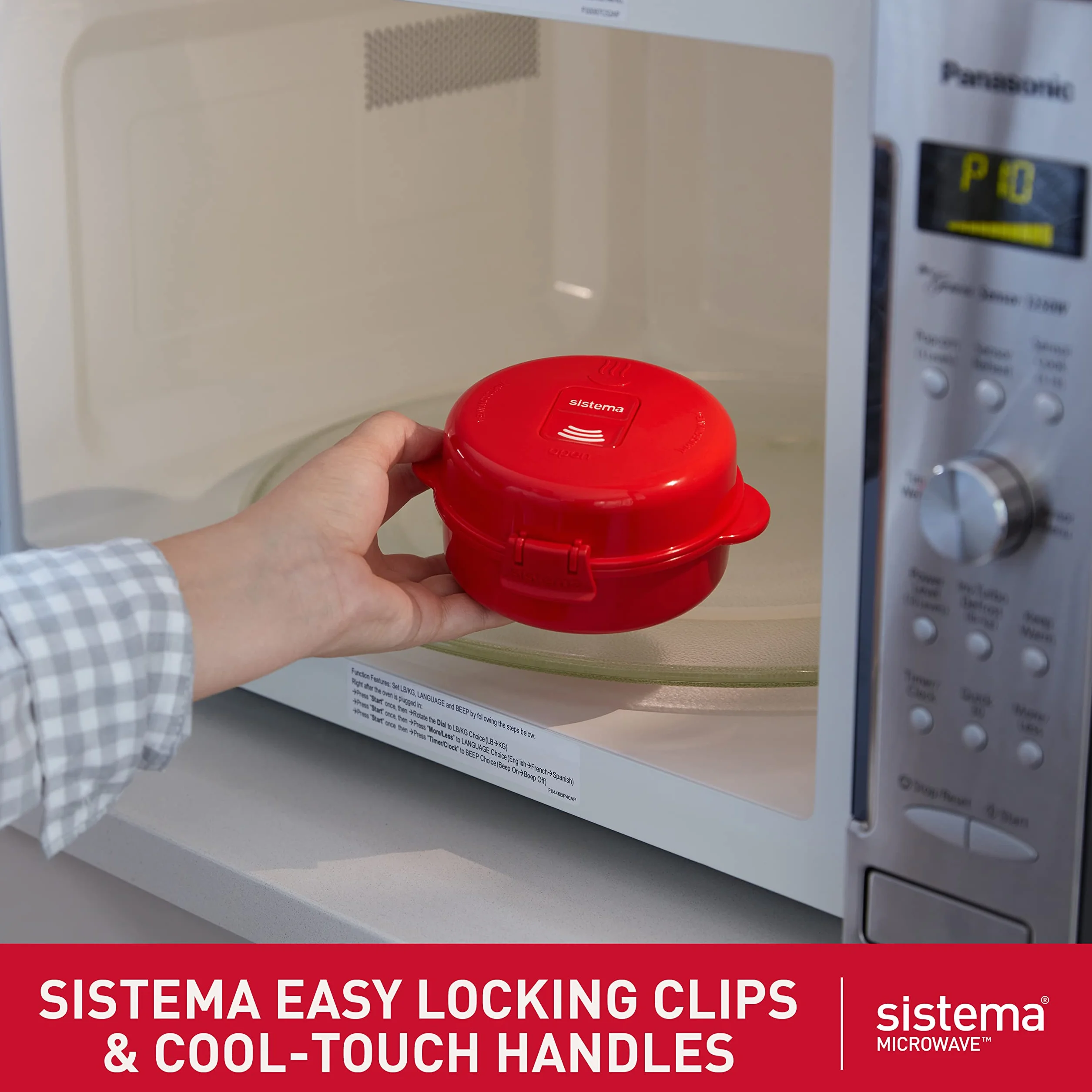 Sistema Microwave Easy Eggs pojemnik na żywność w kuchence mikrofalowej, 271 ml, nie zawiera BPA, czerwony