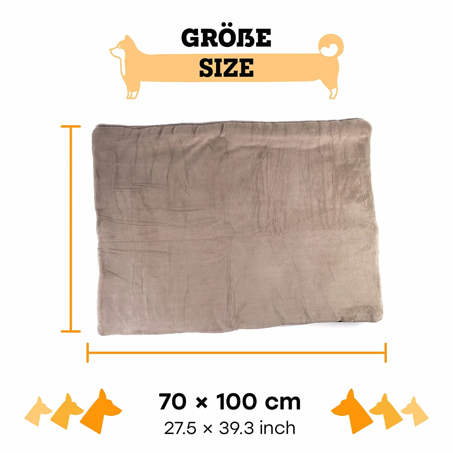 Mata grzewcza dla psów 100x70 cm samoogrzewająca poduszka termiczna szary