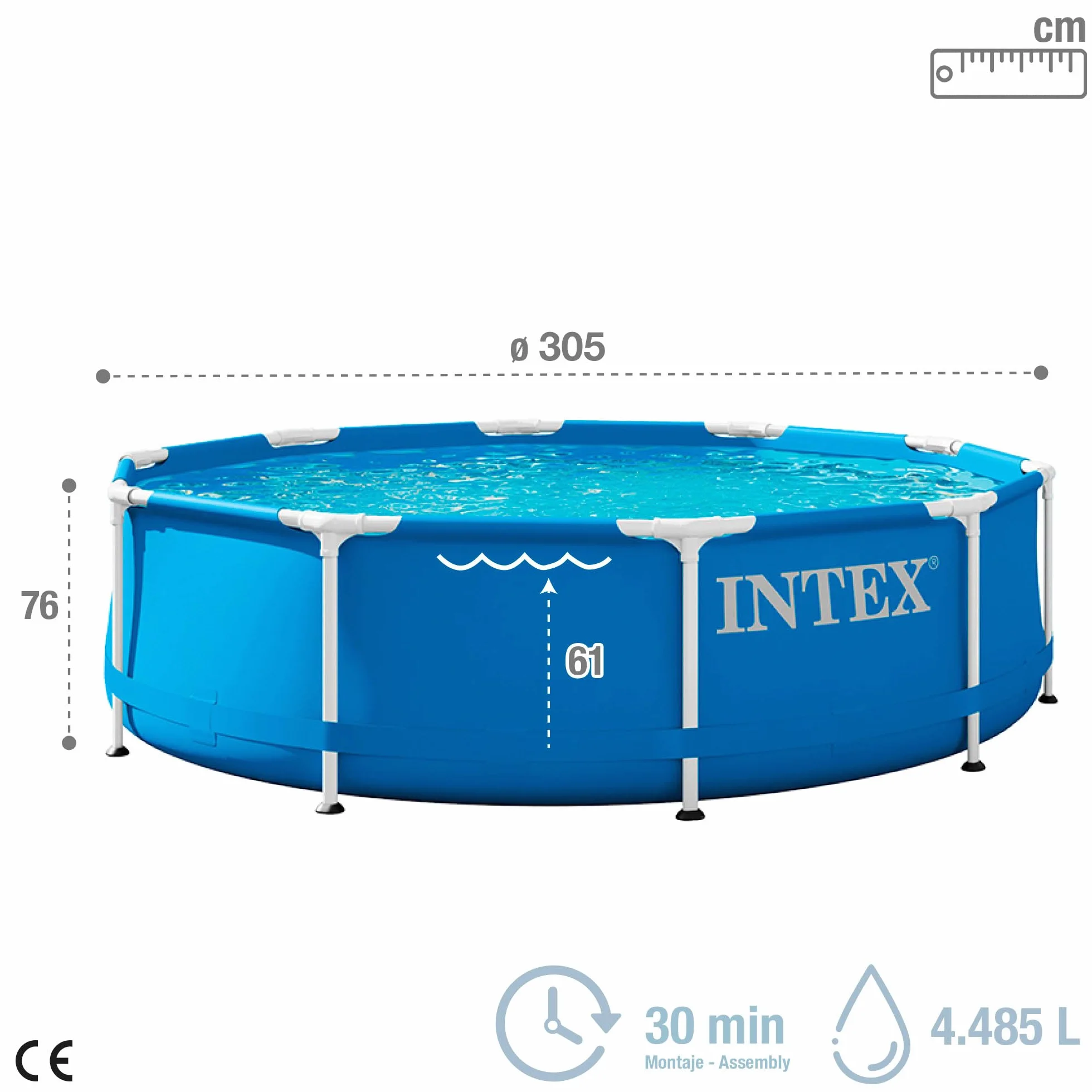 Intex 28200Np Basen Ogrodowy, Niebieski, 305 x 76 cm