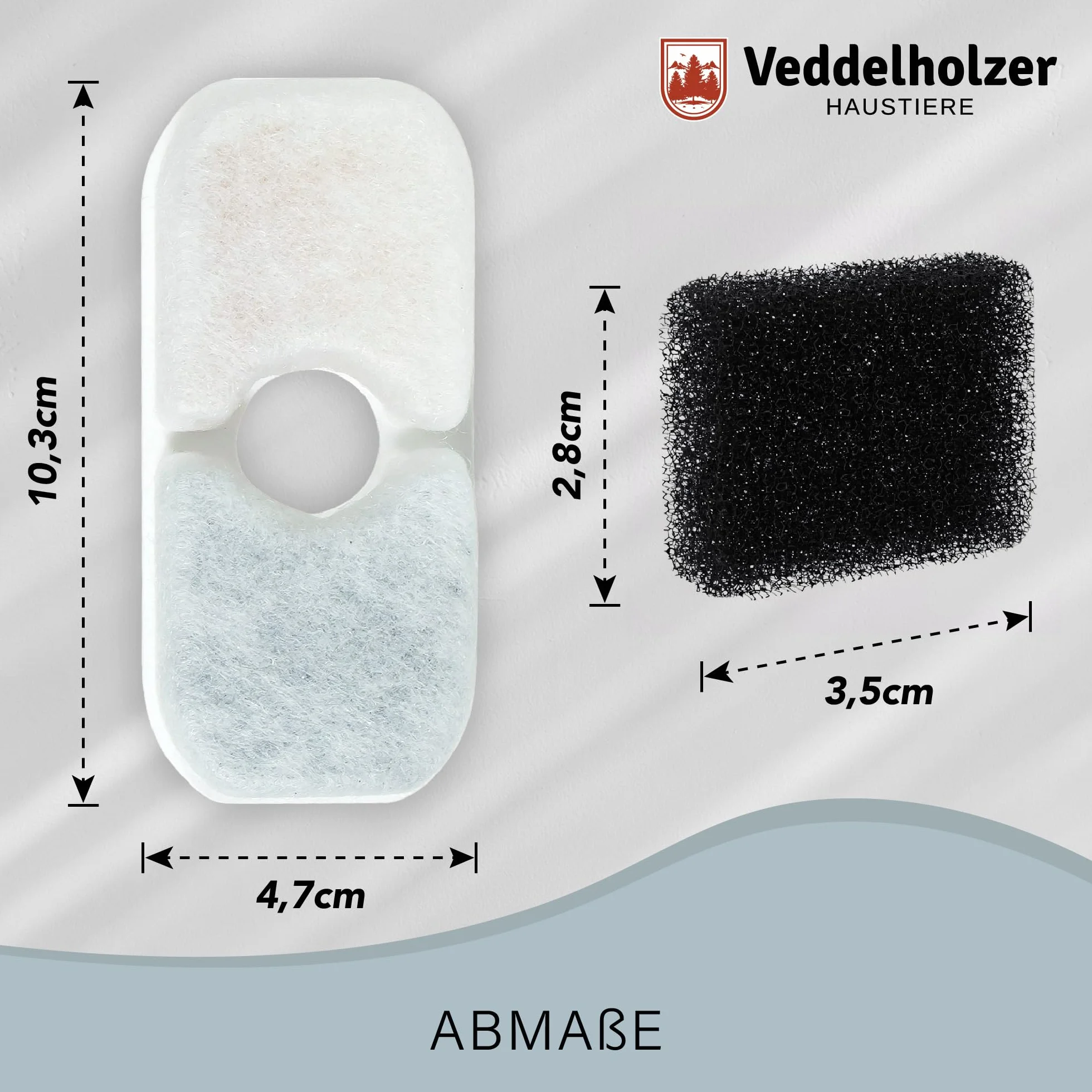 Veddelholzer 6 filtrów do fontanny dla kotów + 3 gąbki zapasowe, 4-krotna filtracja