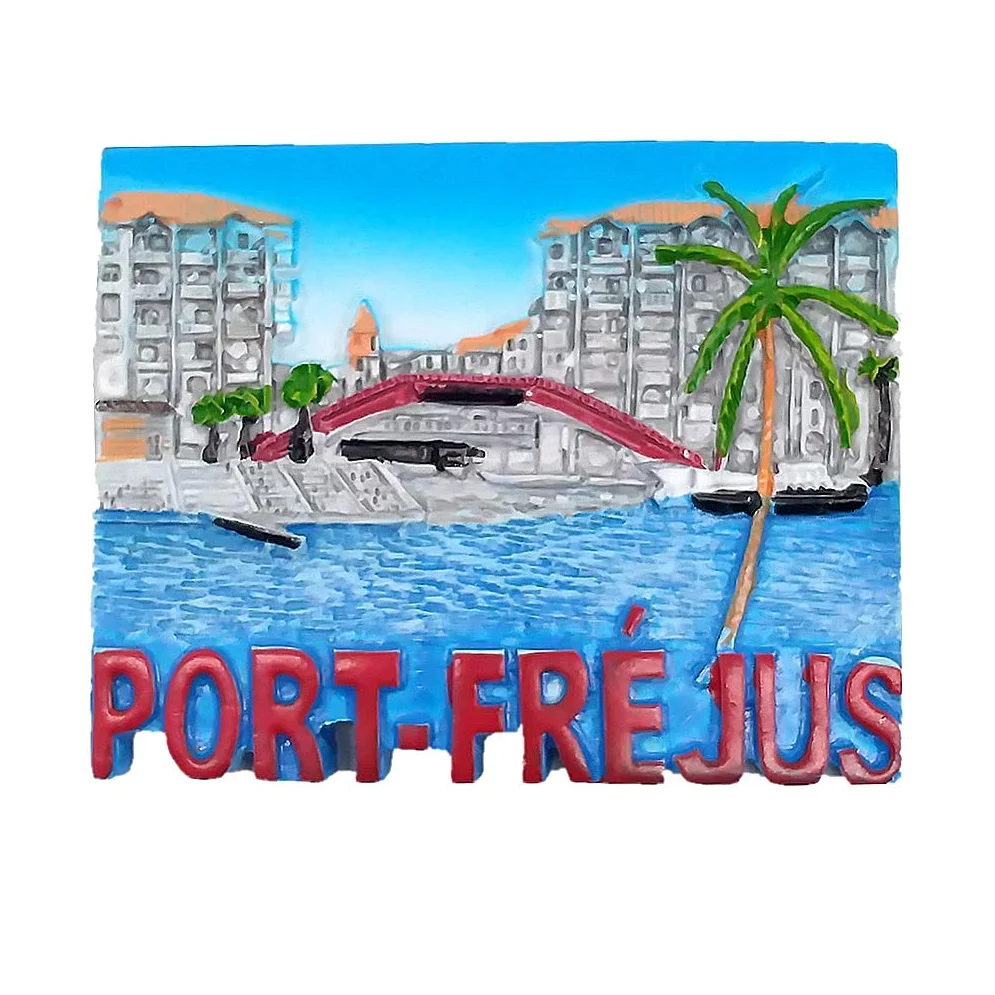 Frejus Prowansja-Alpy-Lazurowe Wybrzeże Francja 3D magnes na lodówkę pamiątka kolekcja prezentów, dekoracja domu i kuchni naklejka magnetyczna Frejus Francja magnes na lodówkę