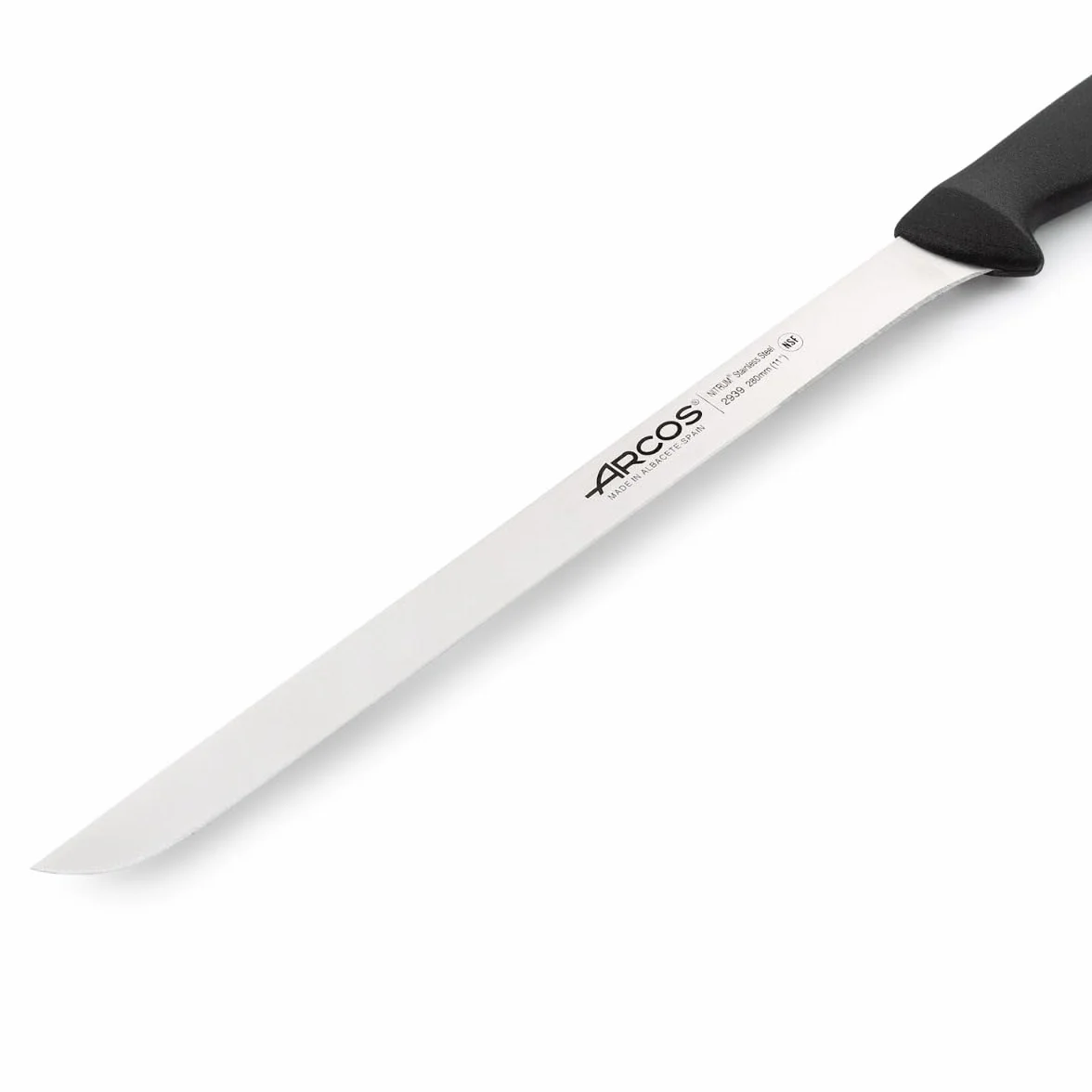 Arcos 293925 seria 2900 - szynka do krojenia nóż - ostrze nitrm 280 mm (11 cali) - uchwyt polipropylenowy czarny kolor, 18/8 stal nierdzewna