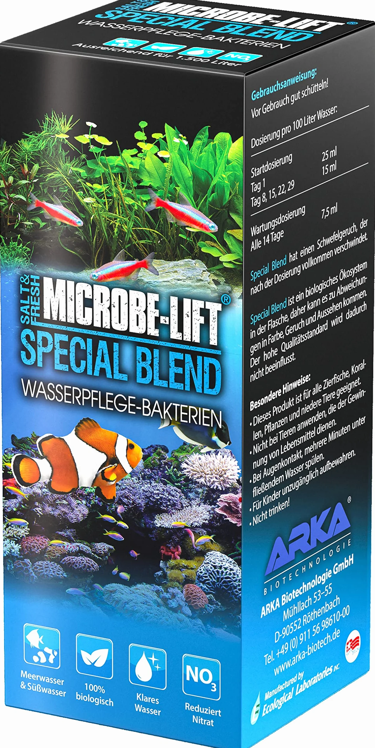 MICROBE-LIFT Special Blend – wysoce aktywne bakterie, do akwarium blisko natury, wspomaga rozkład zanieczyszczeń, woda słodka i morska, 118 ml