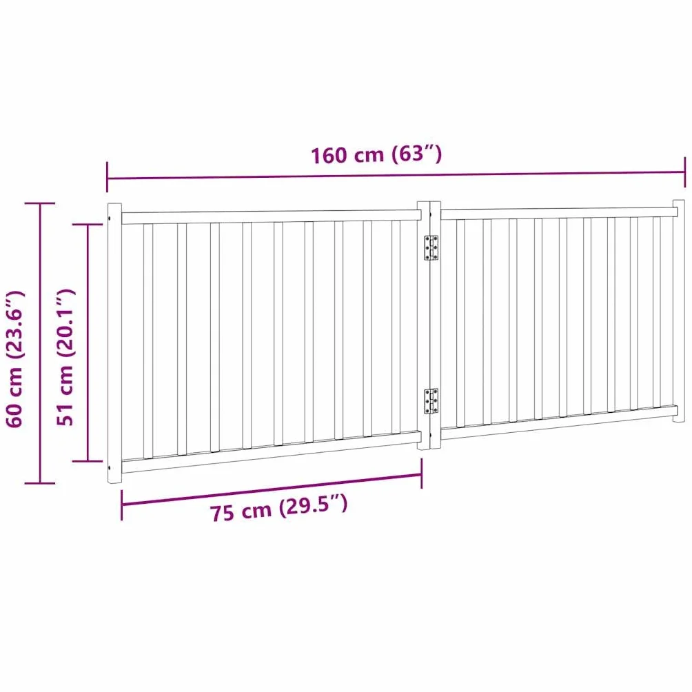 vidaXL Składana bramka zabezpieczająca dla psa, 2 panele, 160 cm