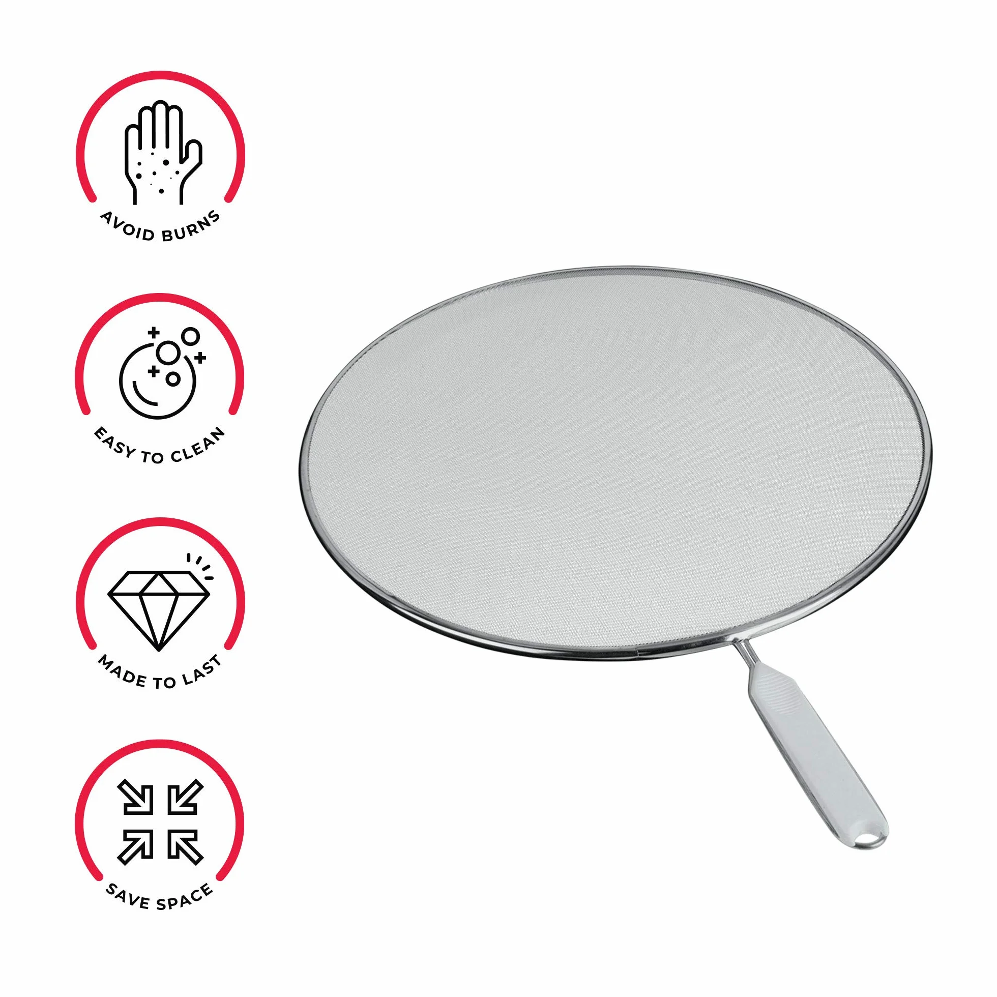 Metaltex Aluminiowa siatka rozpryskowa osłona przed rozpryskami, srebrny, 33 cm