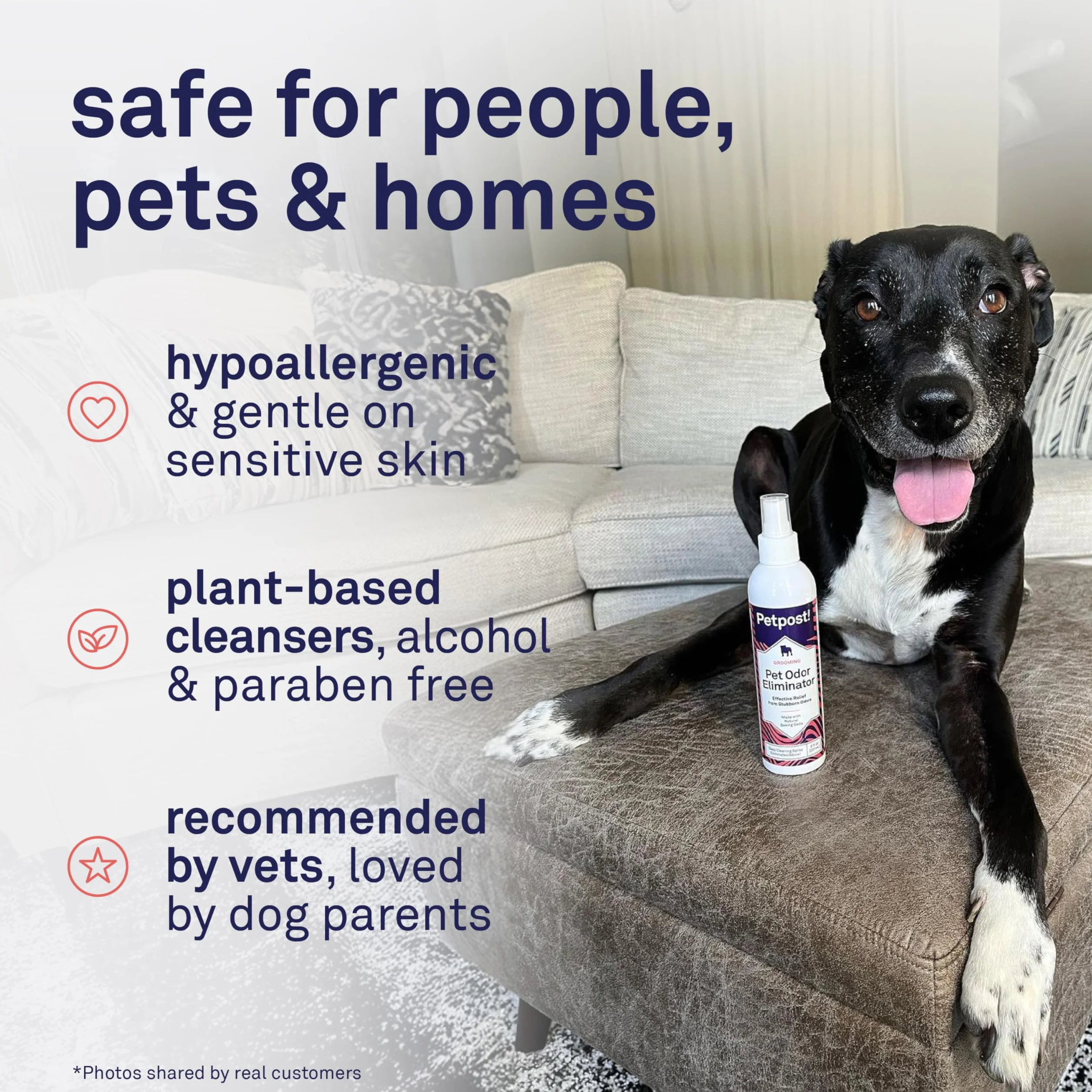Petpost | Pet Odor Eliminator Spray for Dogs & Cats - Naturally Effective Deodorant and Bad Smell Killer - For Spraying Your Pet or Around the Home