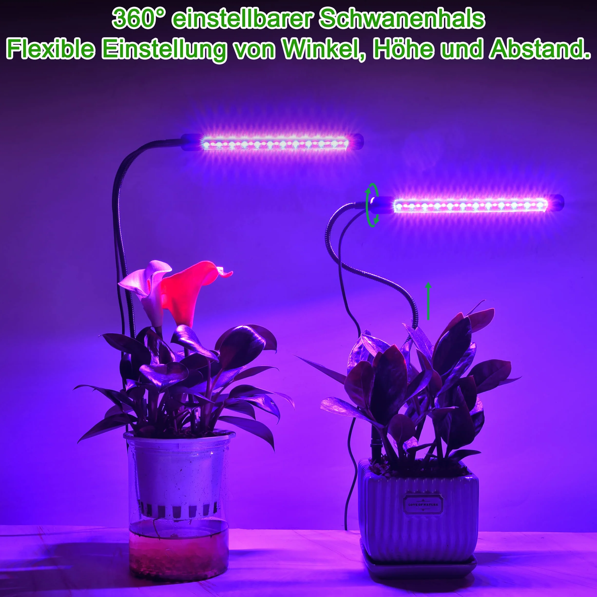 iZELL 48 LED lampa roślinna z ładowarką USB (1 paczka)