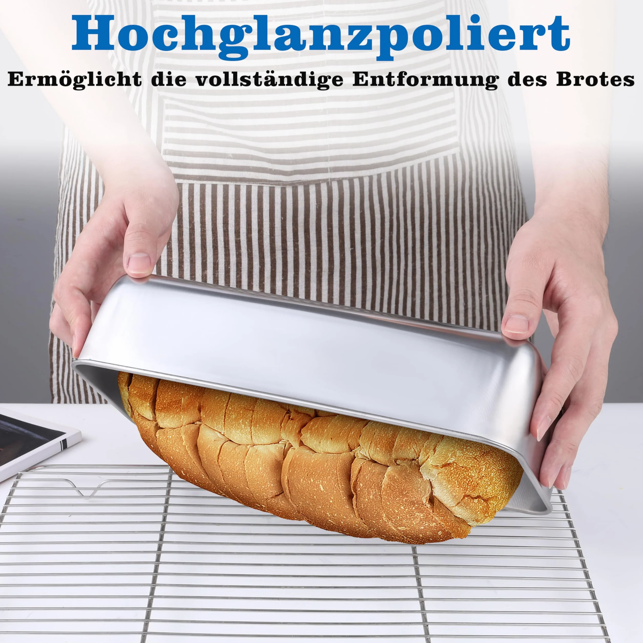Homikit Foremka do chleba ze stali nierdzewnej, duża, prostokątna, do chleba i tostów o grubości 7,6 cm, zdrowa i nietoksyczna, nadaje się do mycia w zmywarce