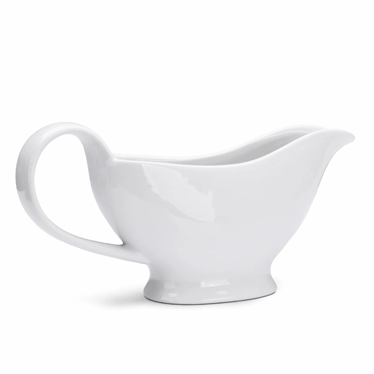 WishDeco Ceramiczna sosjerka, porcelana, sosjerka z dzióbkiem do ust, sosów, sałatek, dzbanków do śmietany, bulion mleczny, czarny pieprz, biały, 20 ml