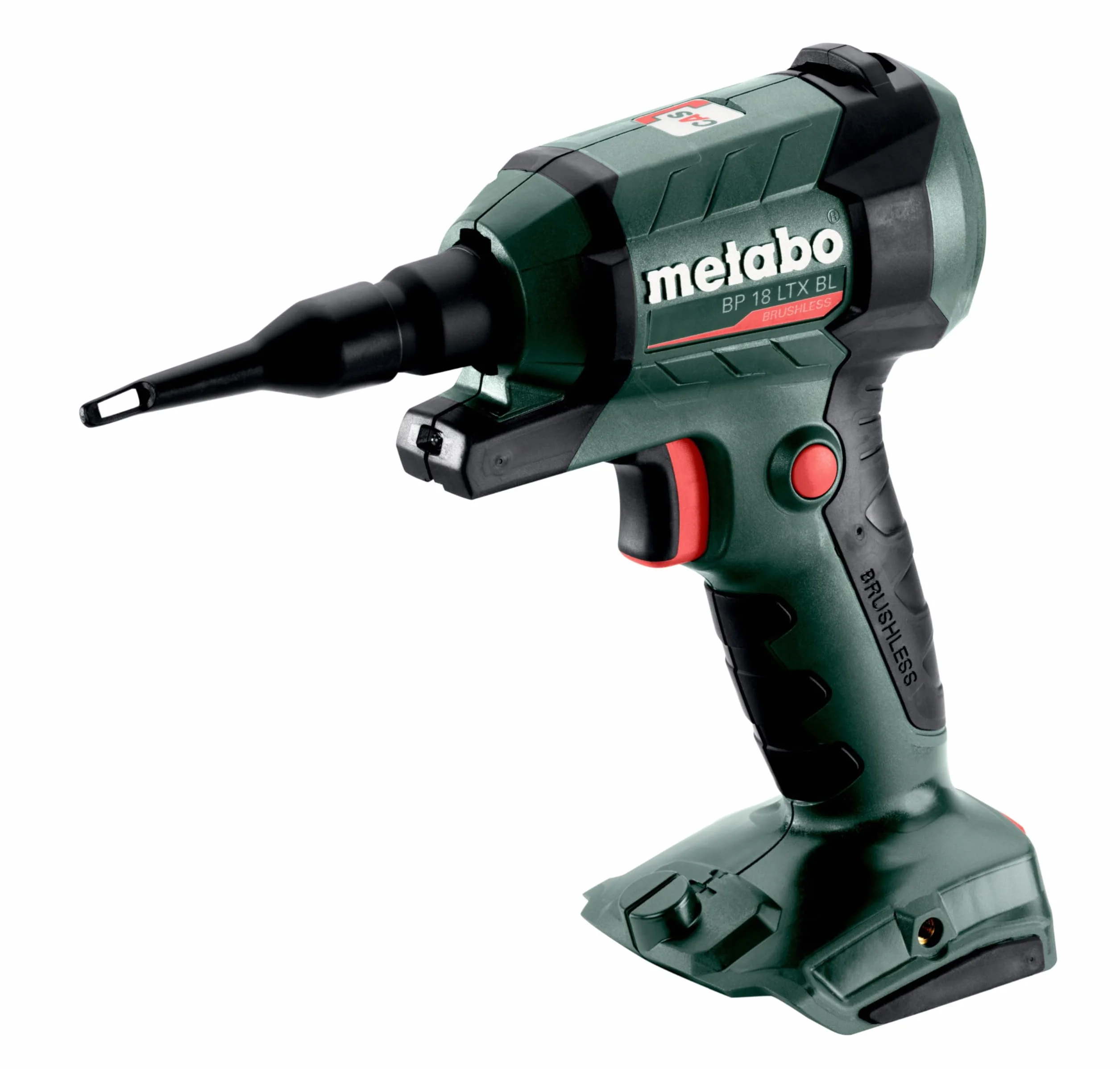 metabo Akumulatorowy pistolet do przedmuchu BP 18 LTX BL - 18 V, silnik bezszczotkowy, objętość powietrza 0,7 m³/min, prędkość powietrza 122 m/s, światło robocze LED, wszechstronne do czyszczenia