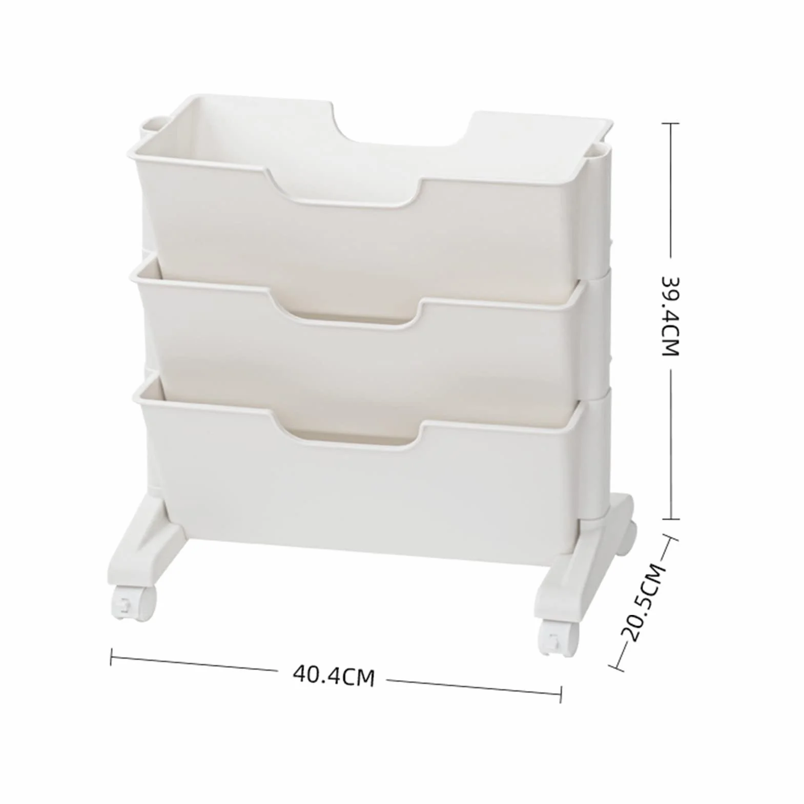 CHICIRIS Pleasant Memory Shelf Białe 3 Warstwy Mobilnej Półki na Książki Mobilne do Przestrzeni, Kompaktowy materiał z Tworzywa Sztucznego, Odpowiedni do Salonu w Biurze Studiów w Domu