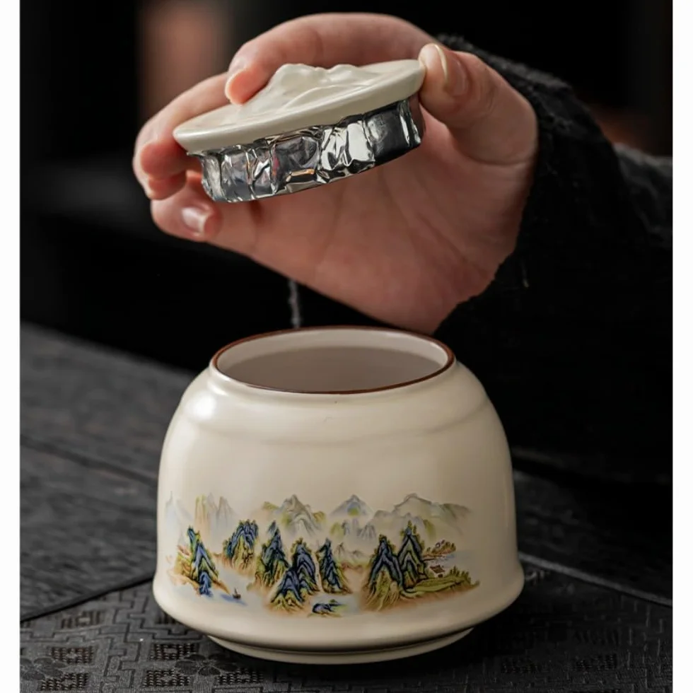 TEESONG Słoiki na herbatę ceramiczne puszki do przechowywania herbaty domowe zielona herbata czarna herbata pojemnik do przechowywania herbaty puszki zamknięte puszki puste puszki pojemniki do