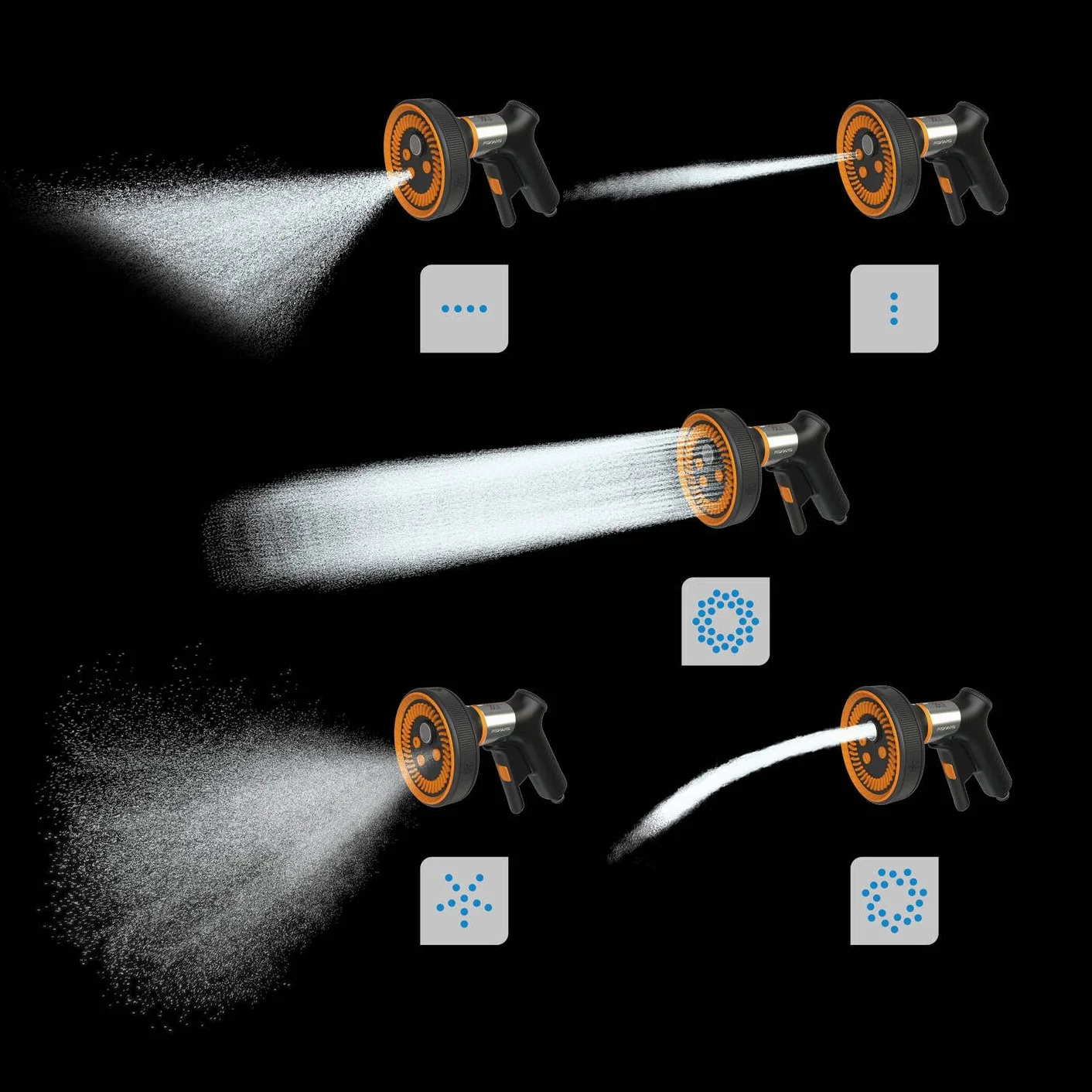 Fiskars Pistolet natryskowy multi, sterowanie z przodu