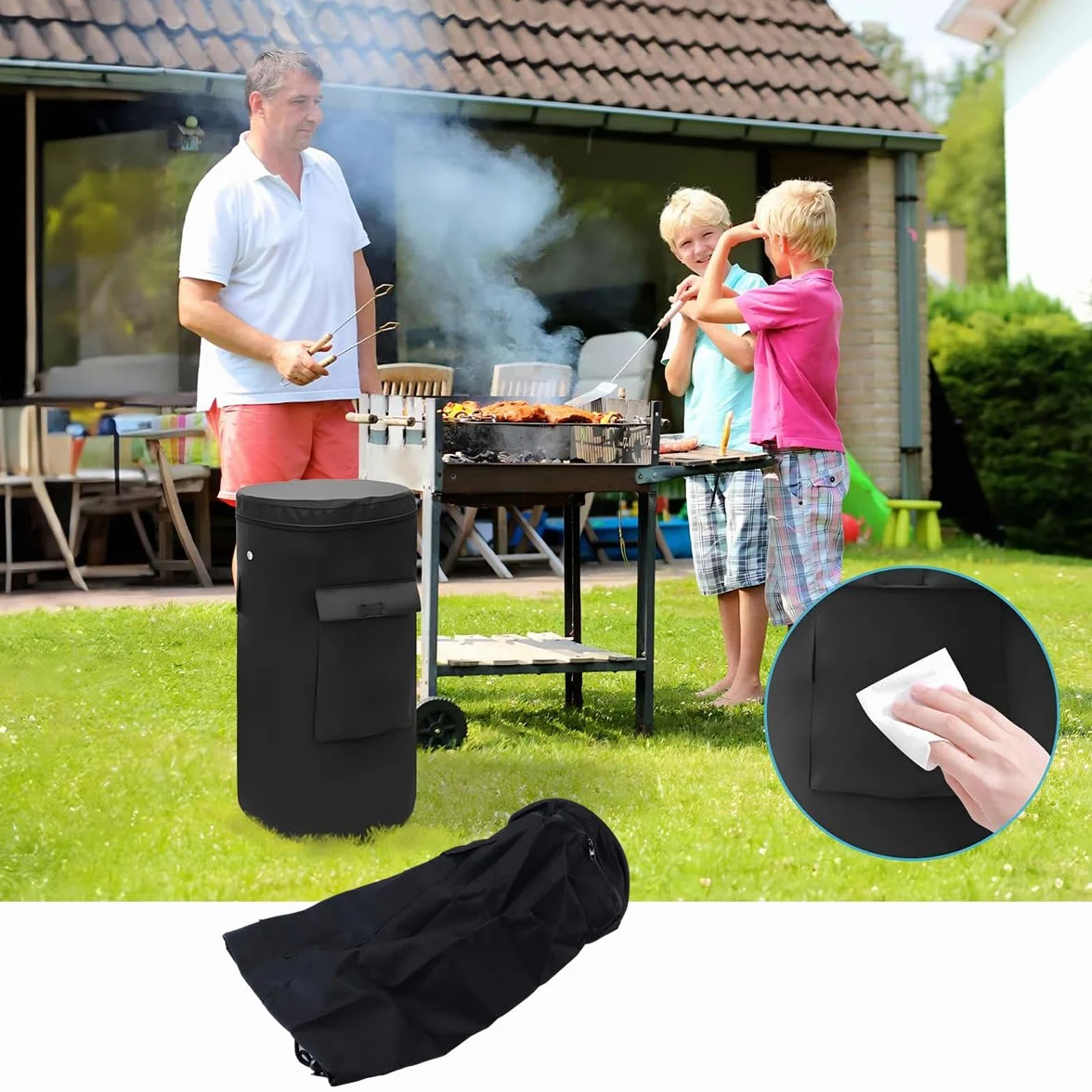 pokrowiec na butle gazowe 5 kg, 600D Oxford pokrowiec ochronny na butle gazowe, wodoodporny, wiatroszczelny, odporny na promieniowanie UV (25 x 52 cm)