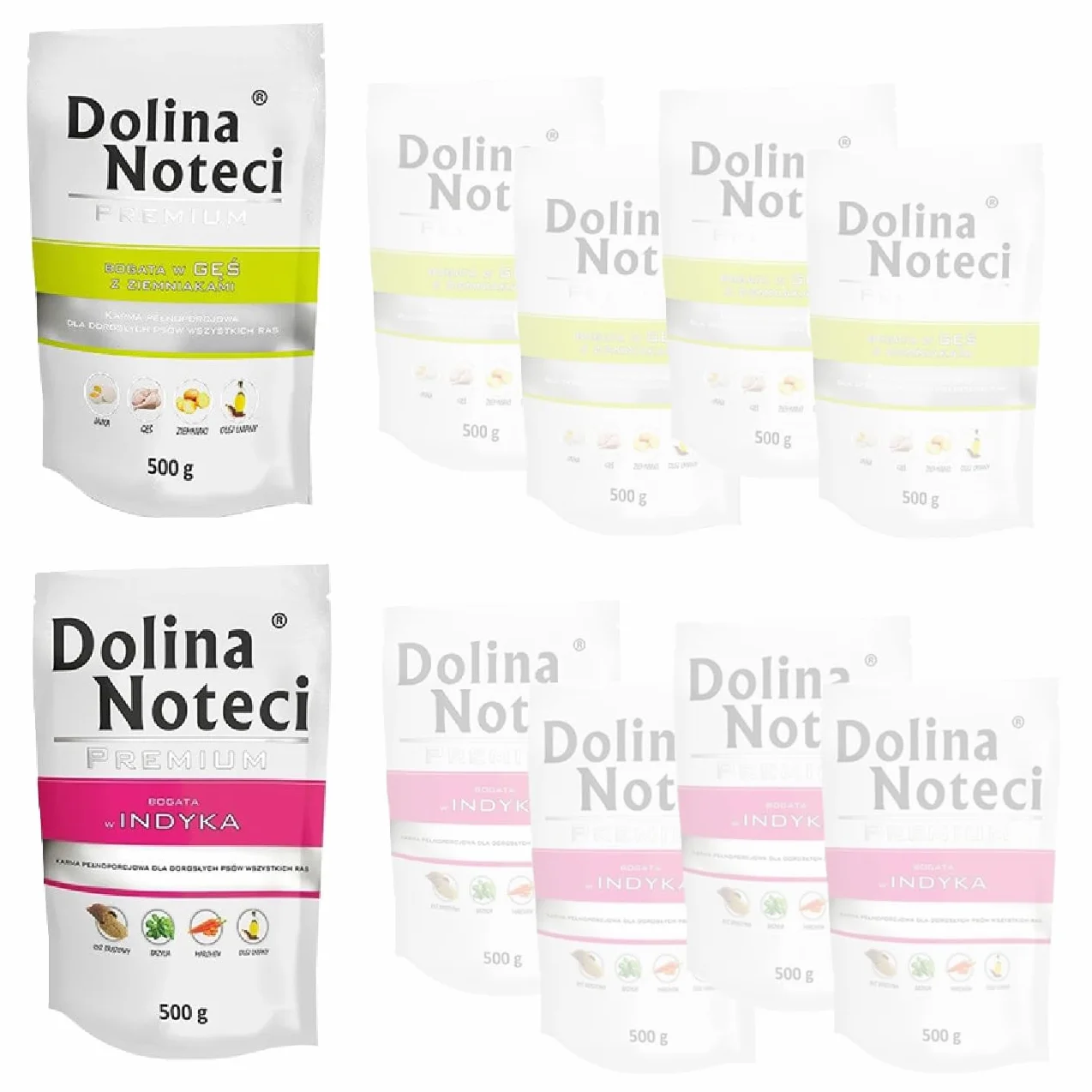 Dolina Noteci mokra karma dla psa mix smaków drobiowych 10x500g