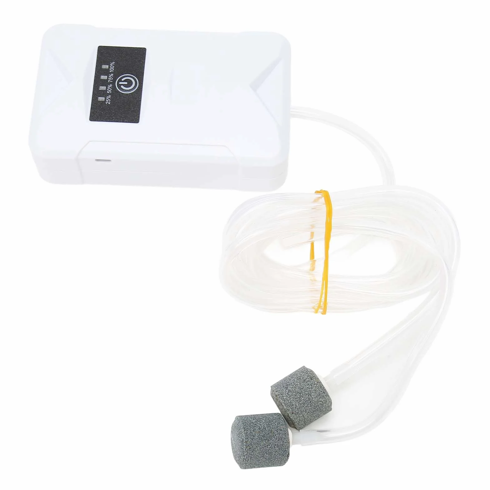 Akumulator, Pompa Tlenu w Akwarium Cicha Bateria USB 2400mAh, Podwójna Przenośna Pompa Powietrza do Połowu Ryb, 2 Tryby Zasilania, Reakcja na awarię Zasilania, Kompaktowa i