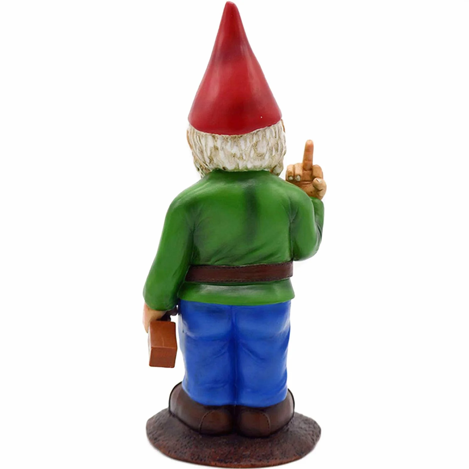 15 cm krasnal ogrodowy statuetka ornament – The Go Away Gnomen – zabawne ozdoby na trawnik, dekoracja wewnętrzna lub zewnętrzna