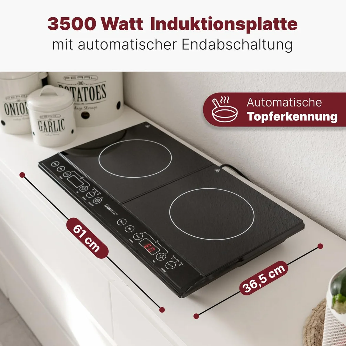 Clatronic DKI 3609 płyta kuchenna elektryczna, ceramiczna, 60 cm, technologia indukcyjna, ECO-Save, czarna