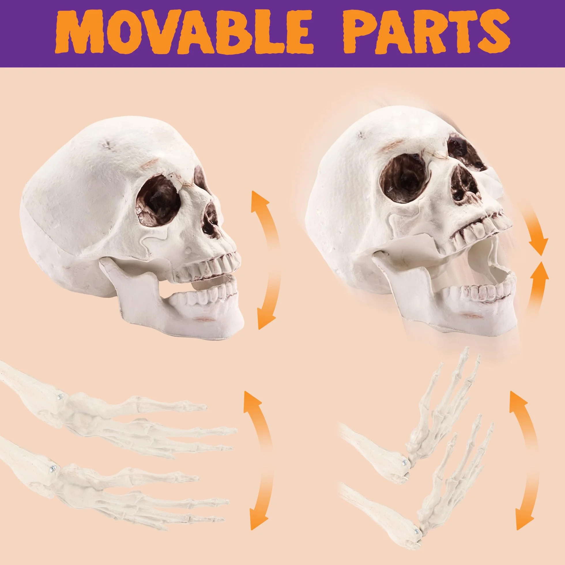 JOYIN 5 szt. naturalnej wielkości, szkielet, słupki, dekoracje na Halloween, szkielet całego ciała, podwórko, realistyczne słupki na podwórko, trawnik, ogród, na Halloween, podwórko, dekoracje