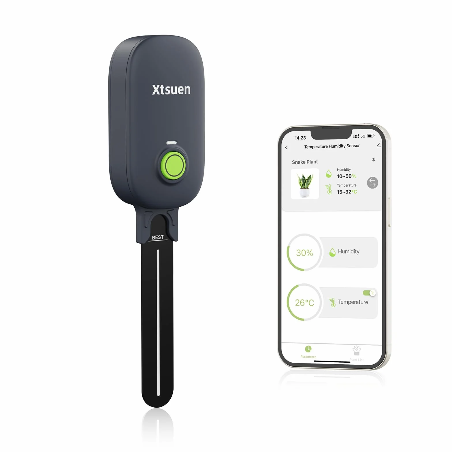 Miernik Wilgotności dla Roślin, Miernik Gleby, Bezprzewodowy Czujnik Wilgotności Gleby Bluetooth, 2 w 1 Miernik Wilgotności Gleby, Opieka nad Ogrodem, Trawnikiem, Roślinami Doniczkowymi