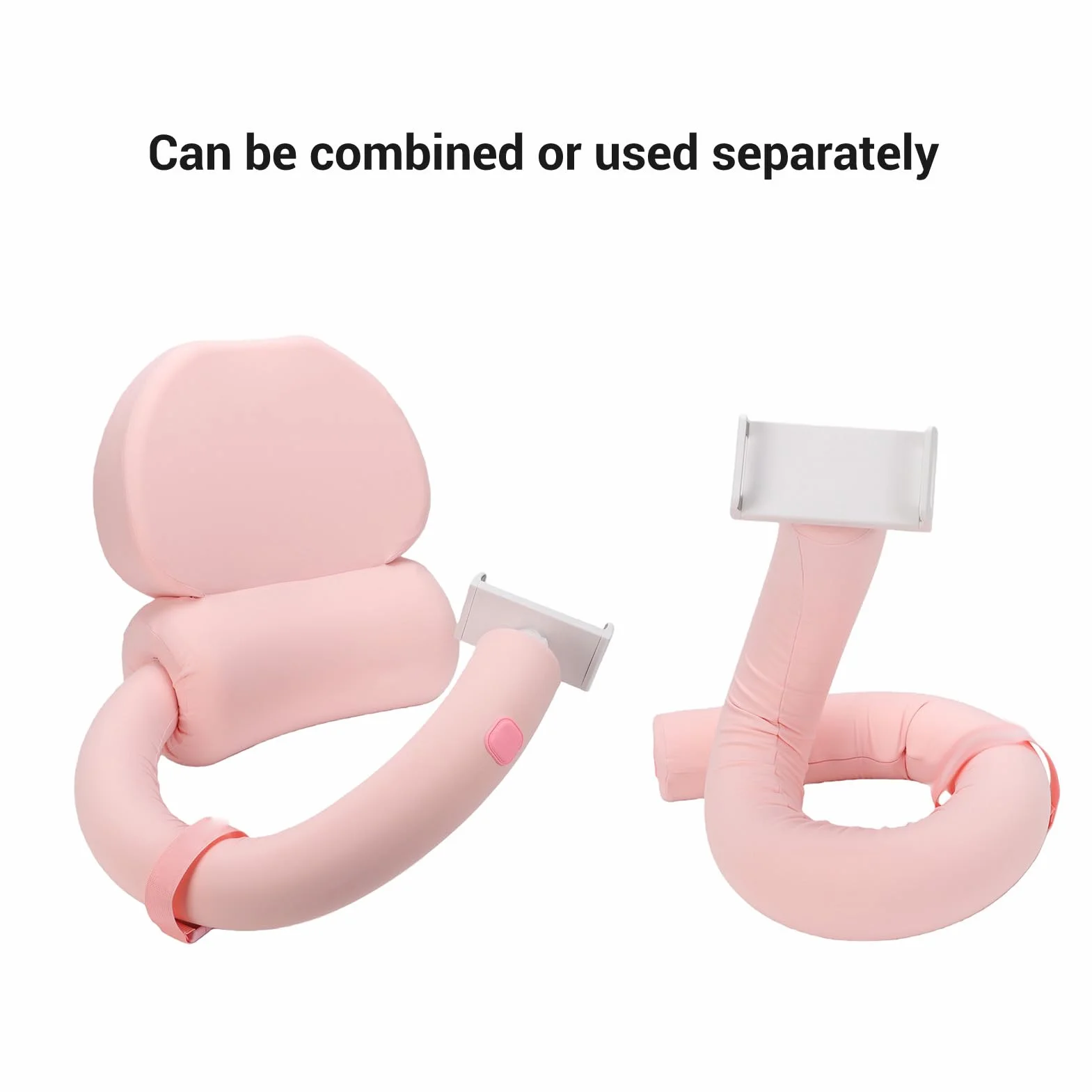 Luqeeg Poduszka do Czytania, Poduszka Oparcia z Pianki Memory do Siedzenia na łóżku, Ergonomiczna Leżenia z Regulowanym Stojakiem na Telefon, Antypoślizgowy Uchwyt (PINK)