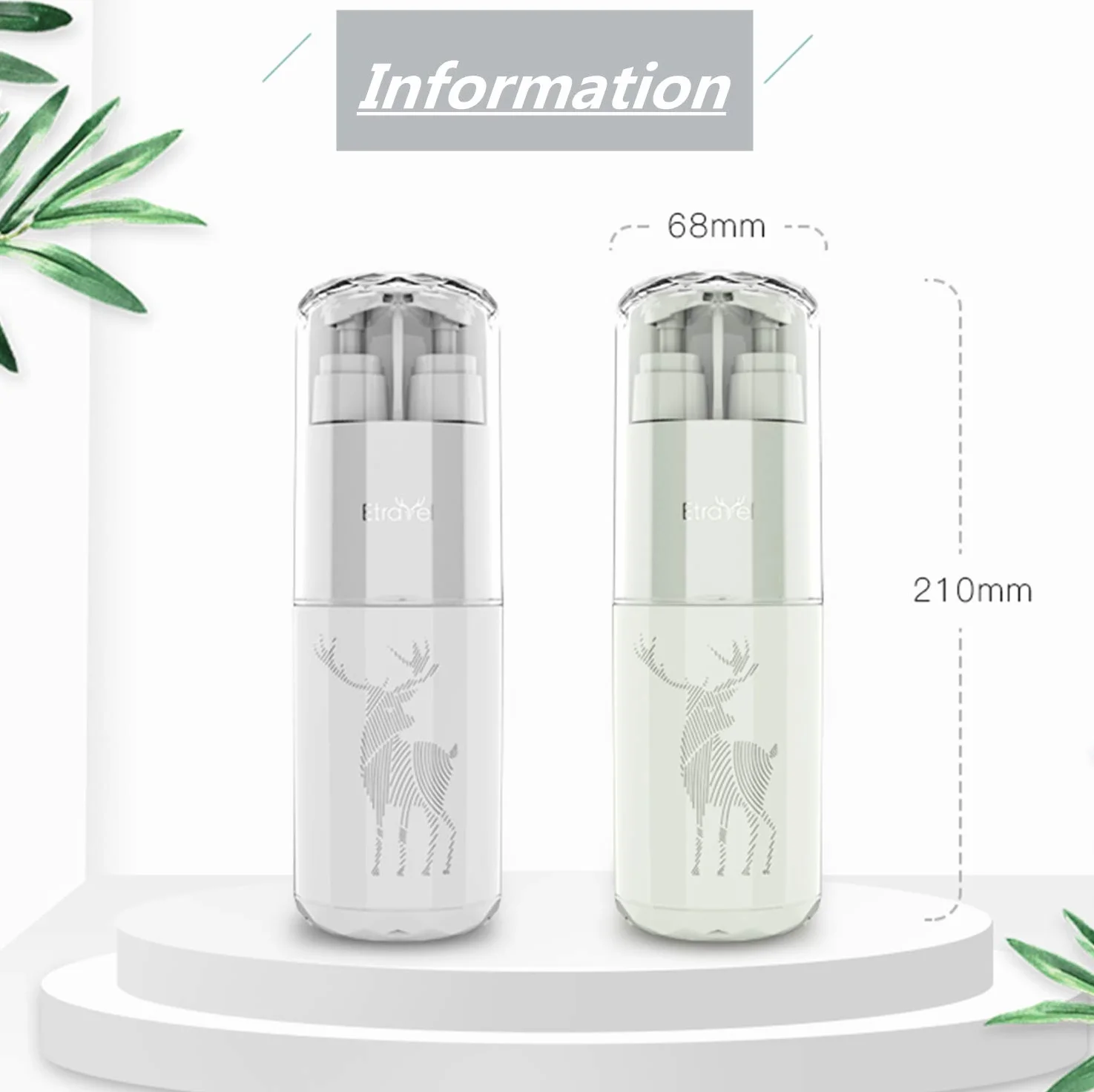 Kubki podróżne – przenośne etui na szczoteczki do zębów z lustrem, grzebieniem, 2 x dozownik mydła 45 ml, na kemping i podróże służbowe, szary