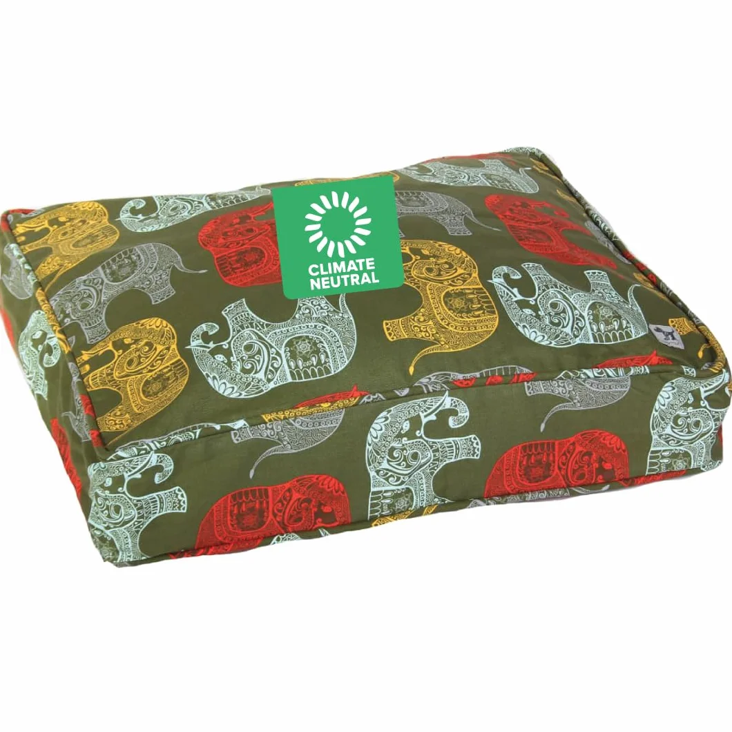 Molly Mutt Poszewka na legowisko dla psa, nadająca się do prania, bawełniana narzuta na łóżko dla psa, parada słonia, rozmiar M/L, 69 cm
