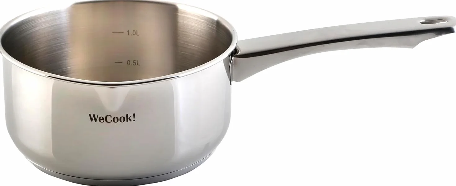 Wecook! Rondel 12 cm, mały, mały garnek indukcyjny 0,7 l, stal nierdzewna, możliwość układania w stos, na małe porcje, do gospodarstwa domowego