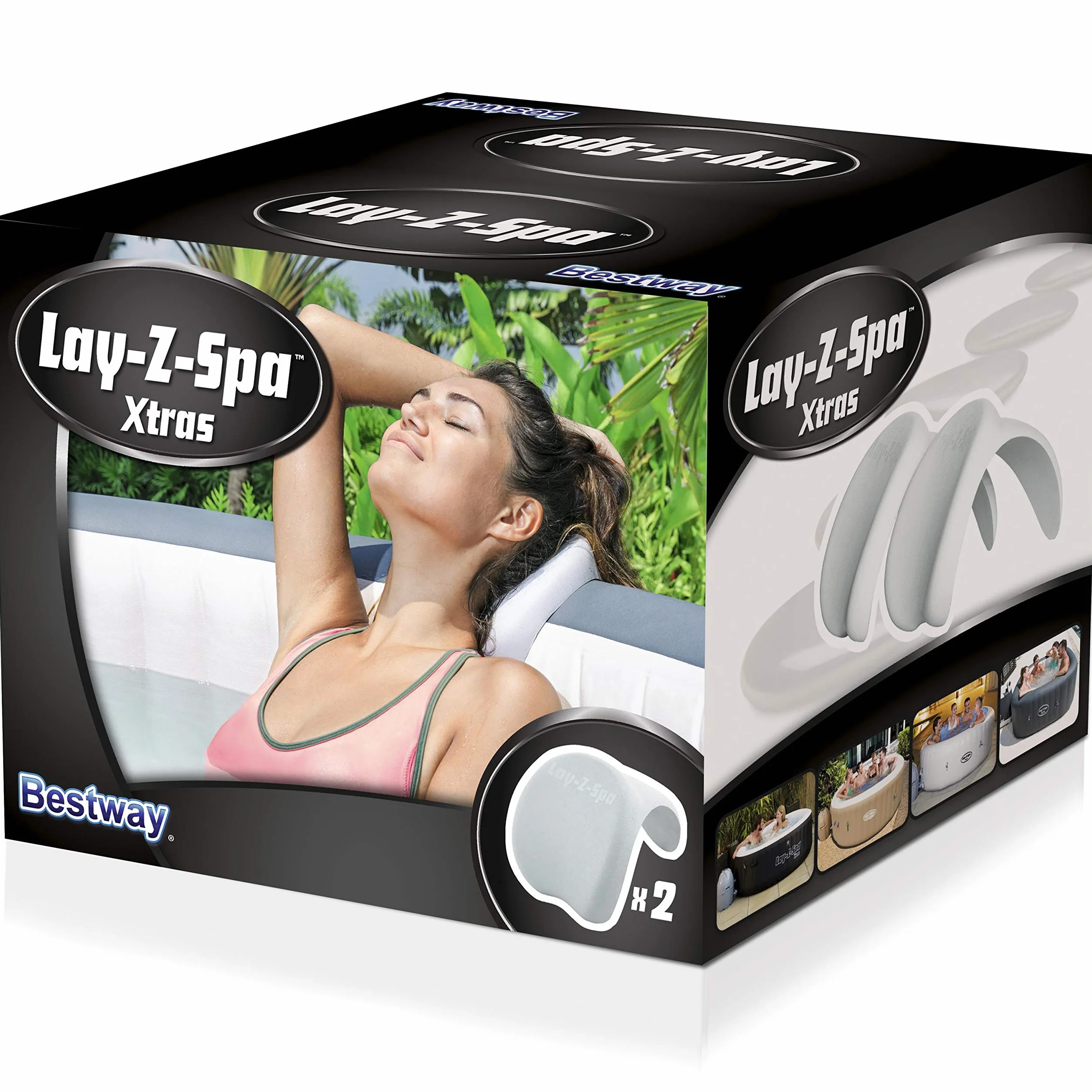 Lay-Z-Spa zestaw poduszek, zagłówek do wanny z hydromasażem, podparcie szyi i głowy, 2 sztuki