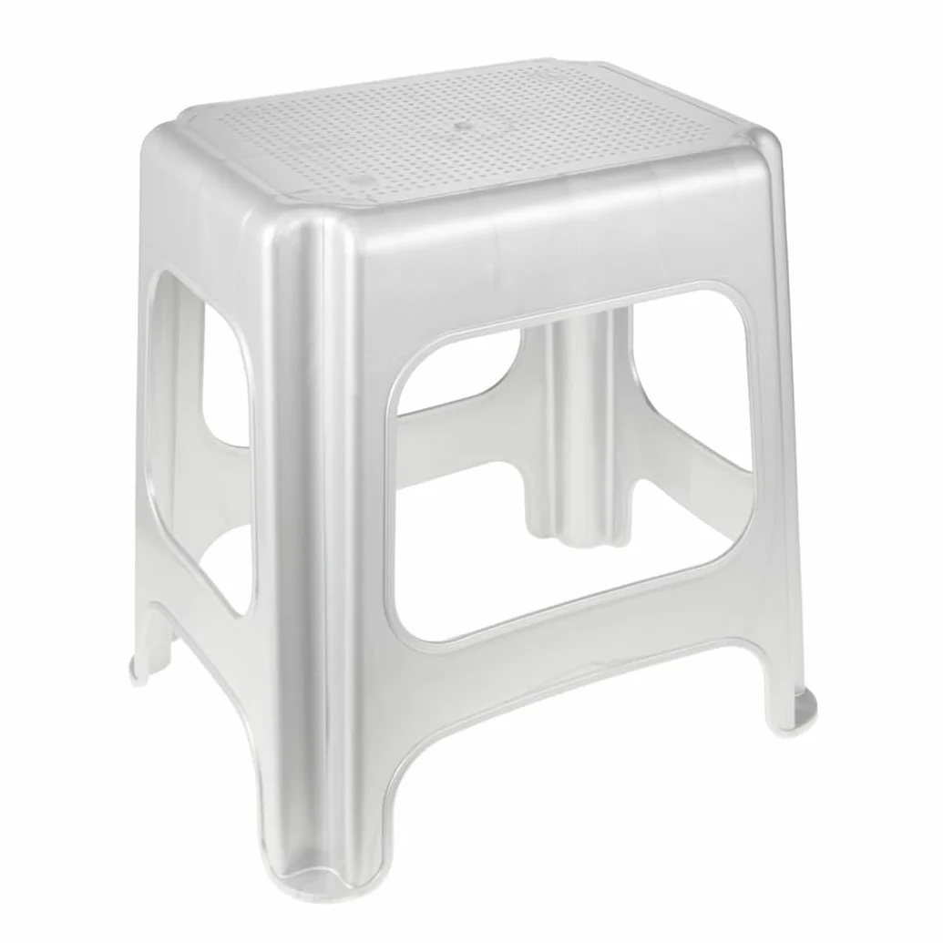 keeeper Taboret Maxi, Antypoślizgowa powłoka gumowa, Polipropylen, 41 x 33,5 x 42,5 cm, Max, Srebrny