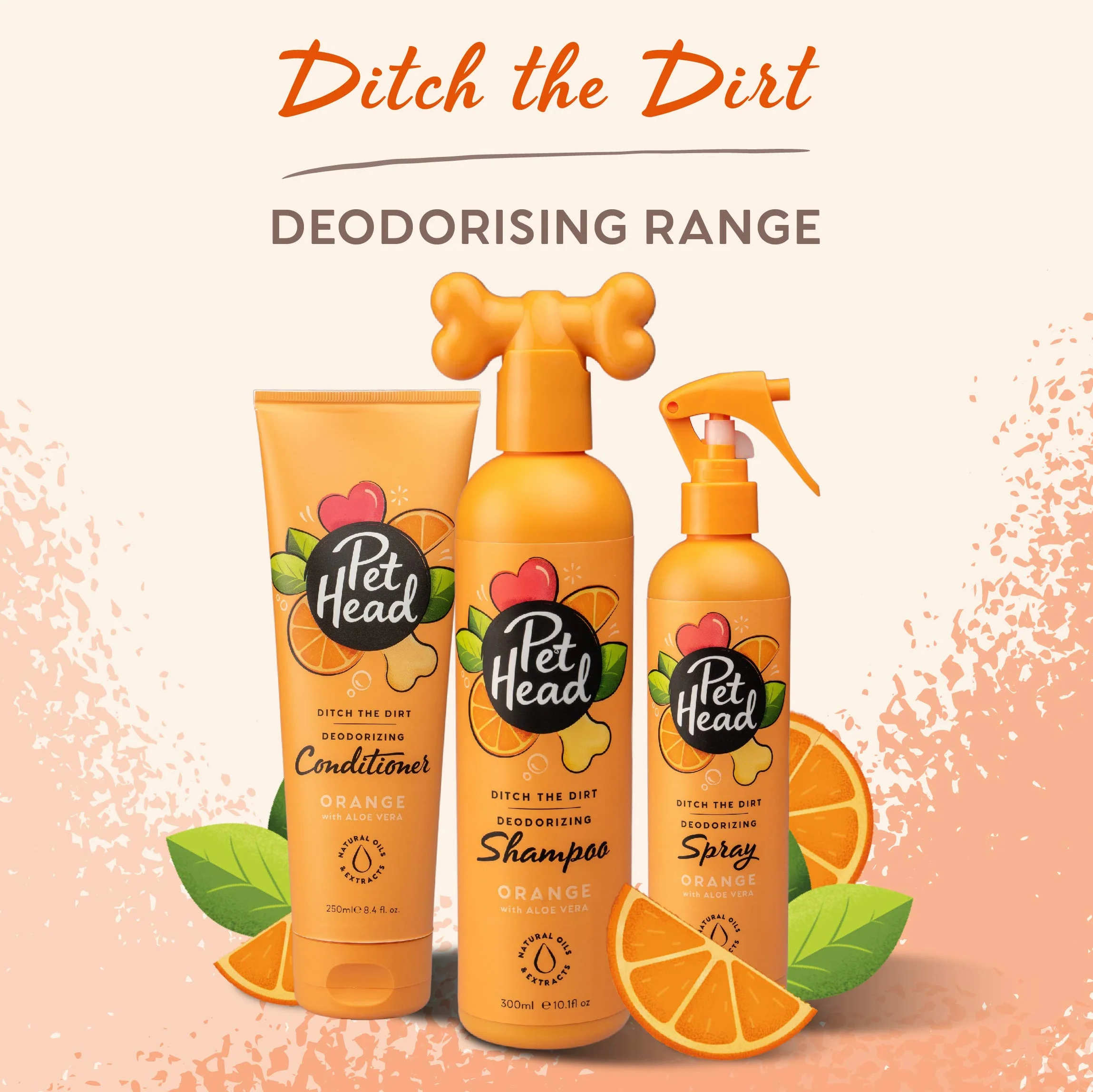 Pet Head Dog Shampoo Ditch The Dirt Odour Neutralising Deep Cleans Removes Odours Orange