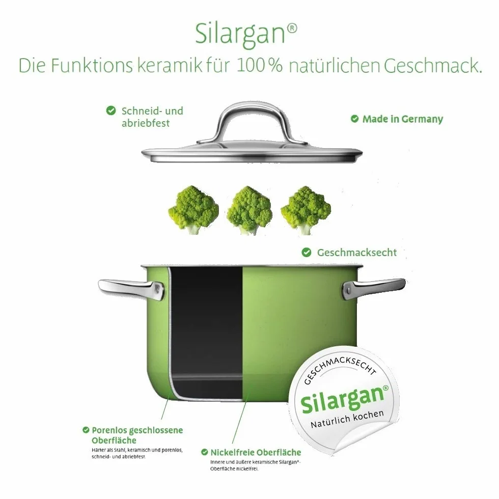 Silit Elegance Zestaw Garnków Indukcyjnych, 18/8 Stainless Steel, Przezroczysty/Czarny, 4 Sztuk