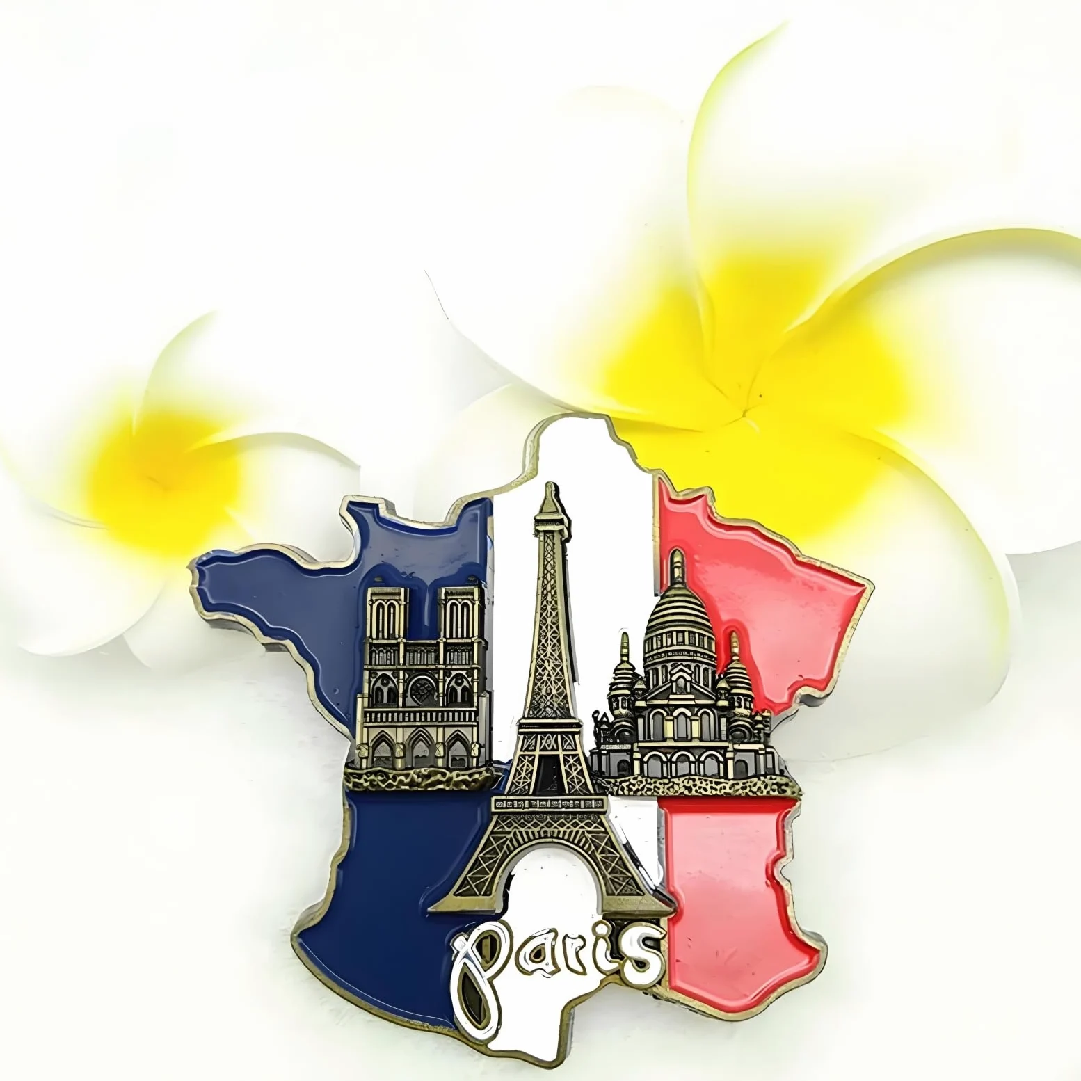 Francja 3D magnesy na lodówkę – dekoracyjne magnesy z żywicy z wieżą Eiffla i Notre-Dame (pamiątki podróżne)