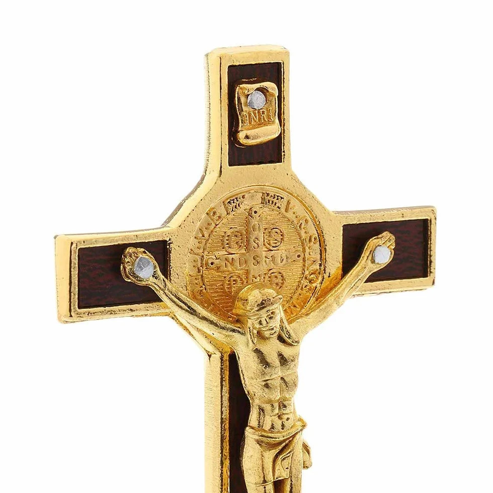 POFET - Statua ukrzycyfiksu Jezusa Chrystusa na krzyżu do samochodu, domu, kaplicy, złota