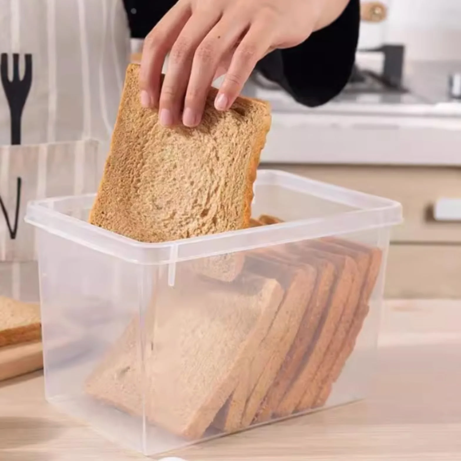 Przechowywanie Kuchenne Pojemnik Do Przechowywania Chleba, Szczelny, Z Pokrywką, Duża Pojemność, Wytrzymały, Wszechstronny, Żywności Do Przechowywania Chleba(Khaki)