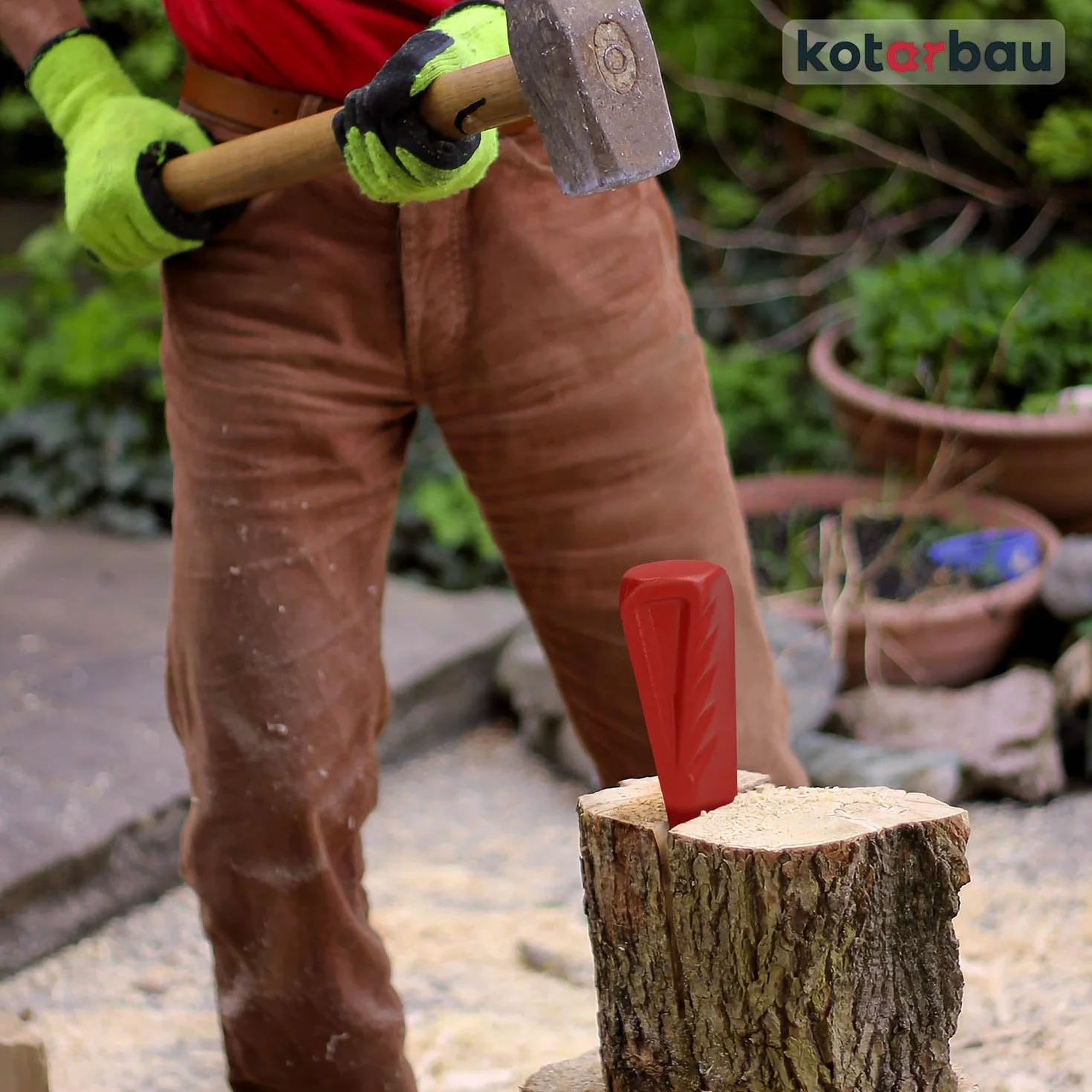KOTARBAU® Klin rozłupujący z kutej stali 214 mm 2,2 kg Klin do rozłupywania granatu Klin do rozłupywania drewna Klin do rozłupywania kłód Klin do rozłupywania kłód Klin do ponownego ustawiania Klin do wbijania klina do rozłupywania drewna